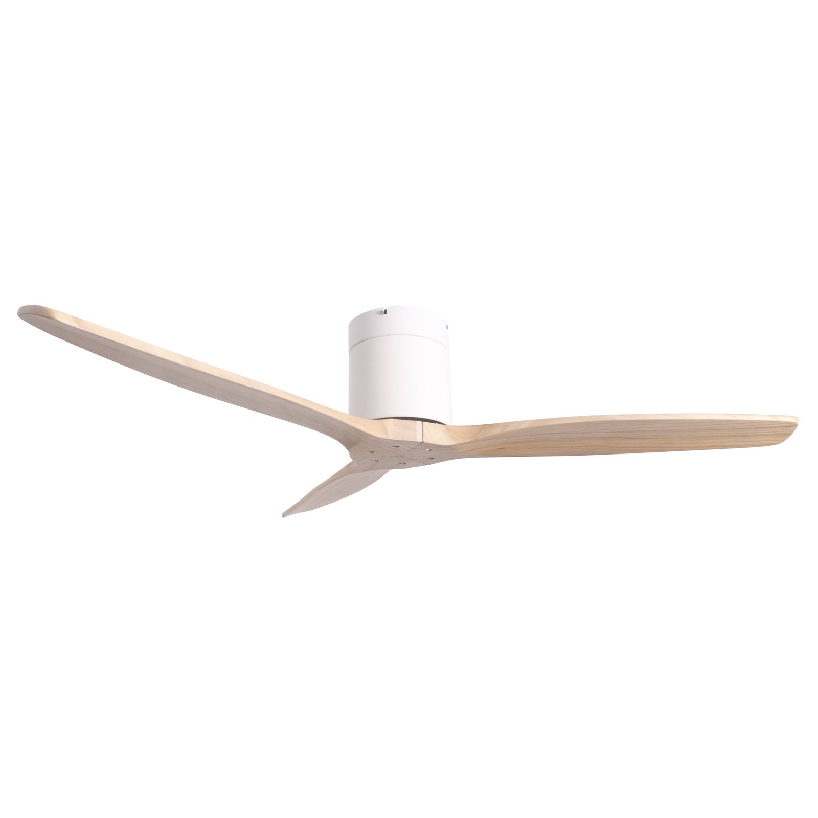 Lucande Deckenventilator Vindur, weiß, Holz, DC, leise