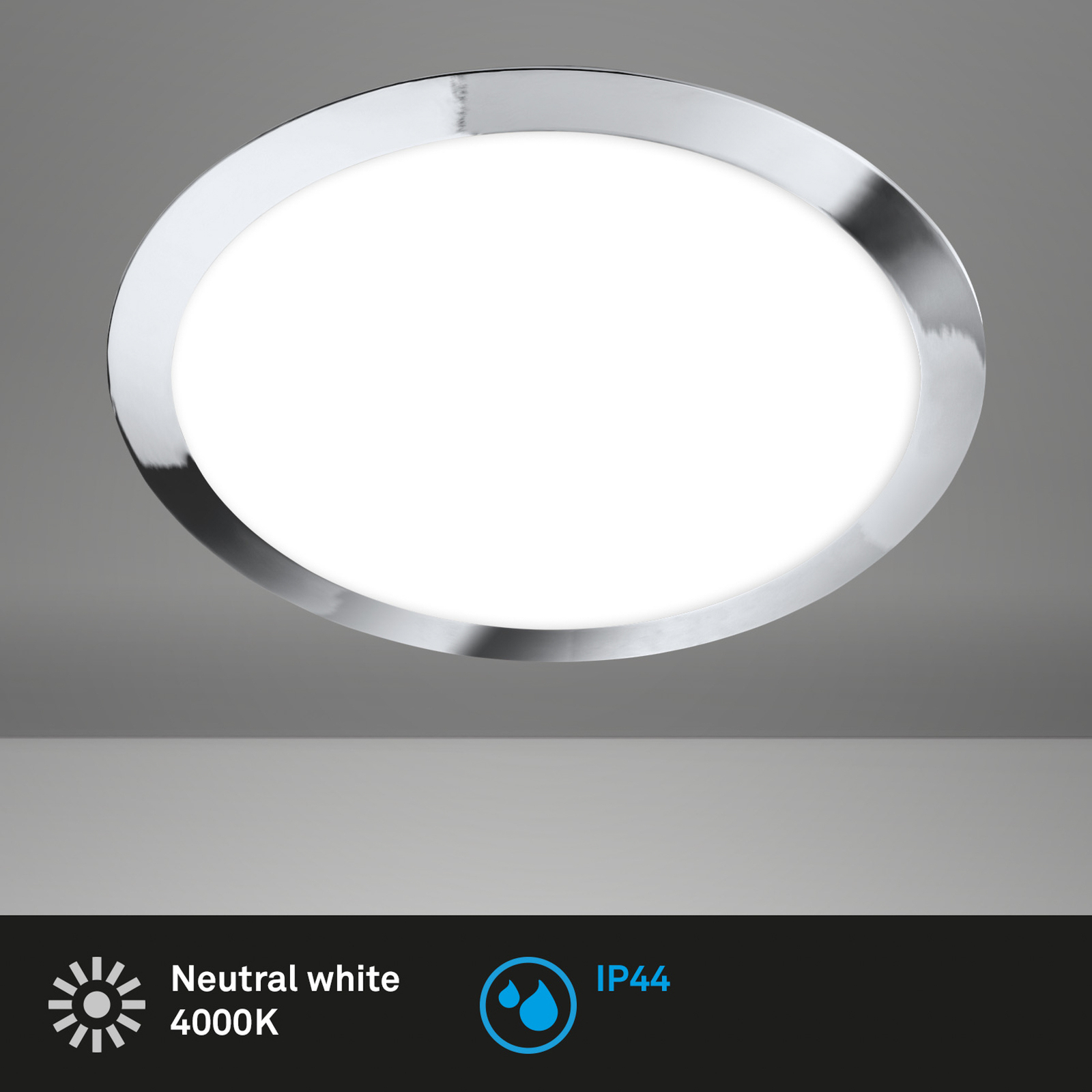 3766018 LED outdoor ceiling light IP44, chrome