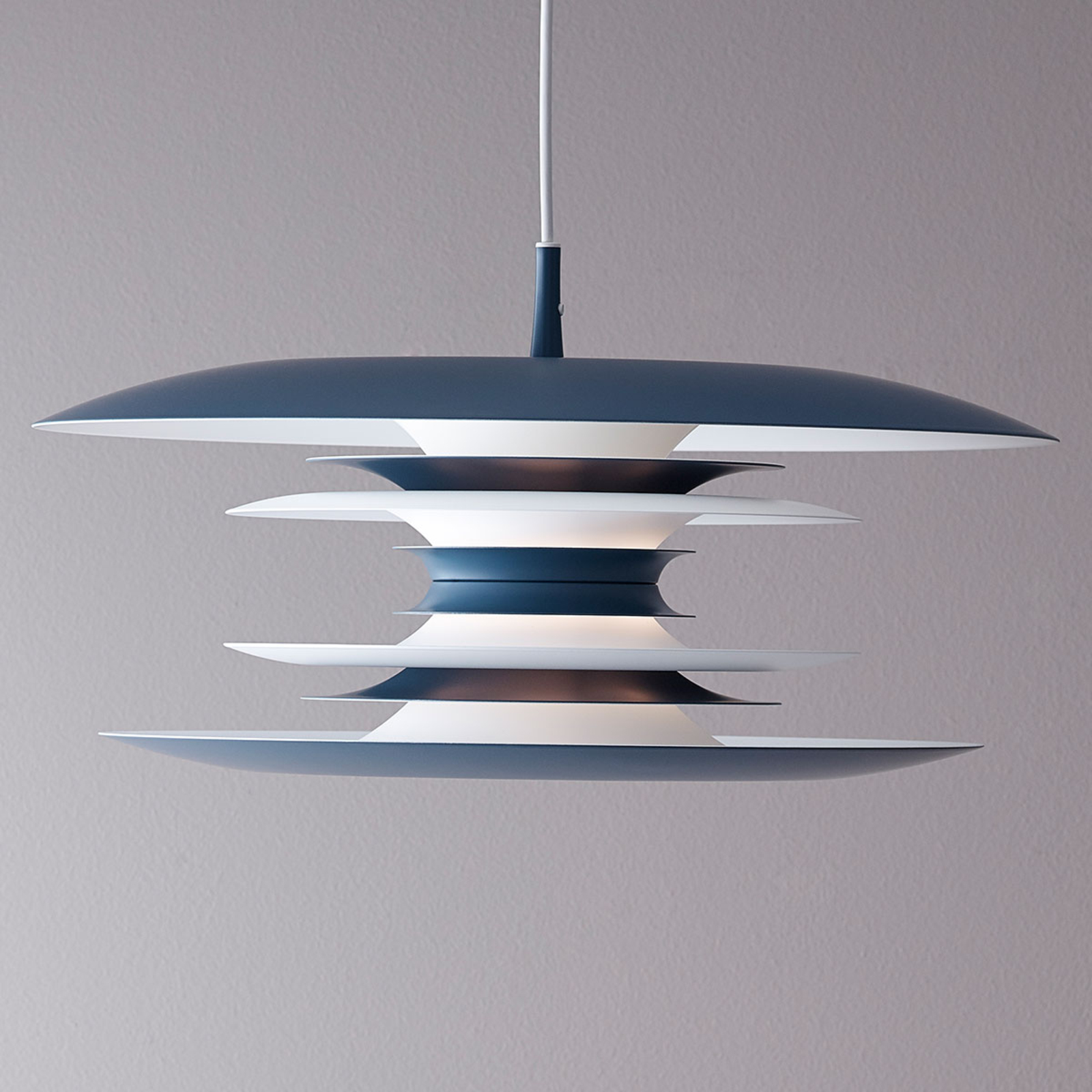 BELID Diablo pendant light Ø 50 cm dove blue, for Living / Dining Room, metal, E27, 75 W, energy efficiency: A++, H: 19.8 cm