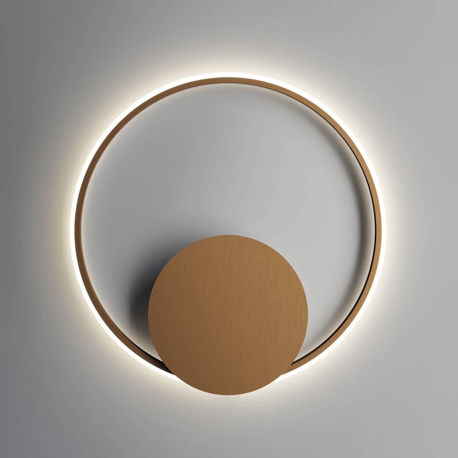 Fabbian Olympic LED wall light Ø 60 cm bronze, for Living / Dining Room, aluminium, plastic, 45 W, energy efficiency: A+