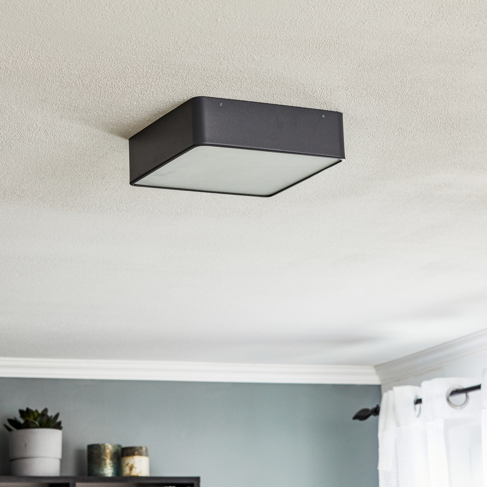Lampa sufitowa Oro ze stali i szkła, szara, 25cm
