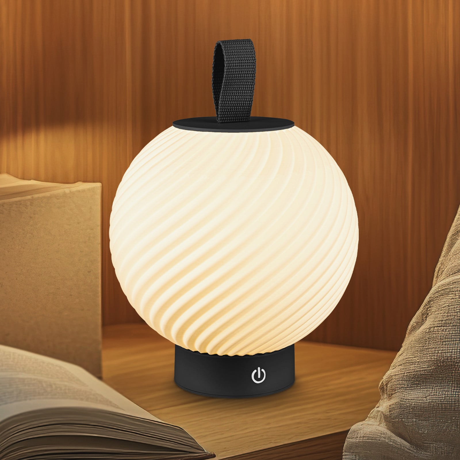 Briloner LED настолна лампа с акумулатор Brilo unplugged Globe, черно/бяло, IP44