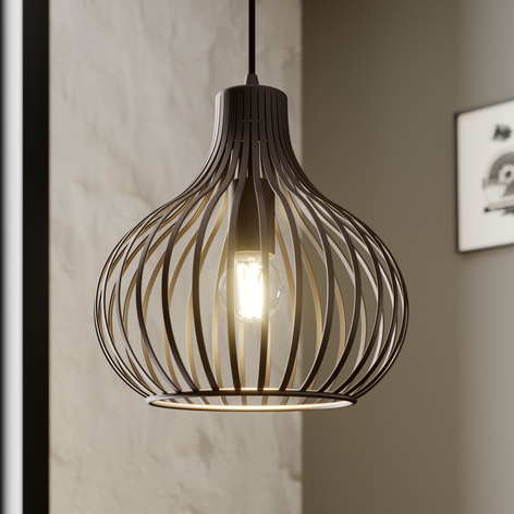 Lindby Frances Hängelampe, braun, 1-fl., Ø 28 cm