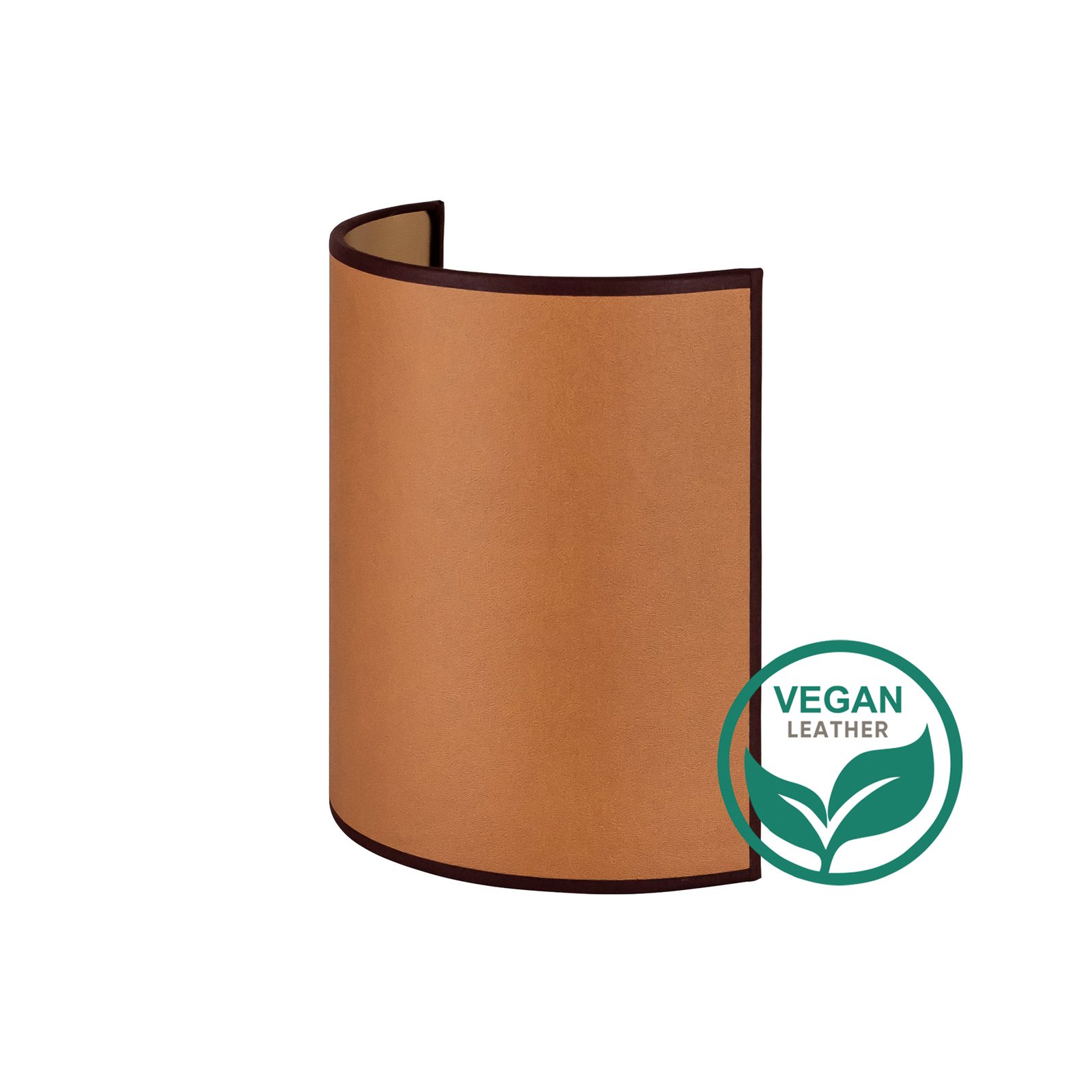 Envostar væglampe Idun brun, vegansk imiteret læder, højde 24 cm