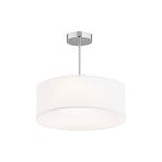 Oja loftlampe, hvid/krom, tekstil, Ø 40 cm