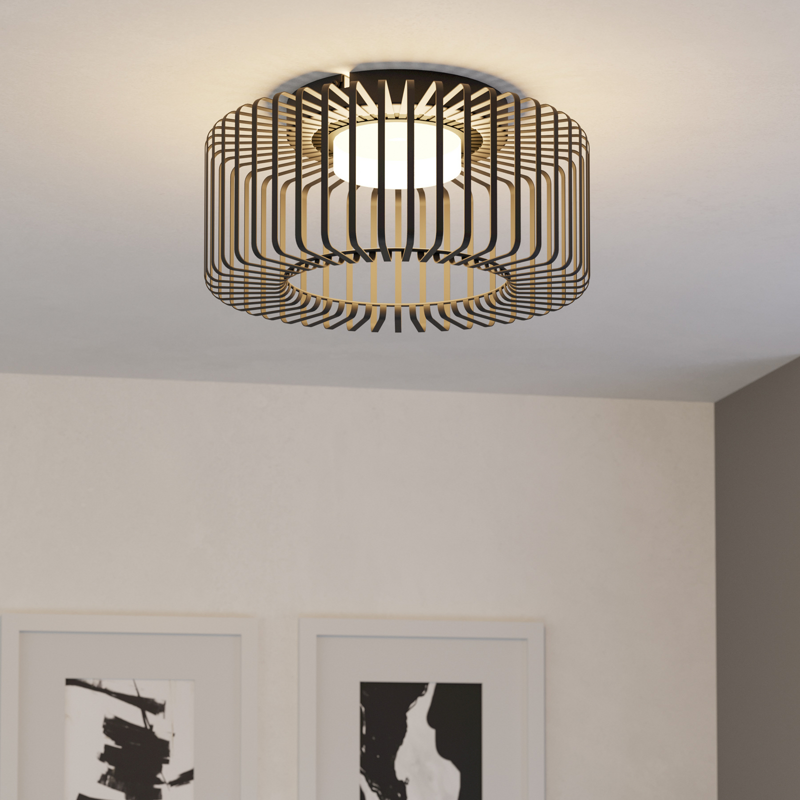 EGLO connect Plafonnier LED Ginestrone-Z, noir, aluminium