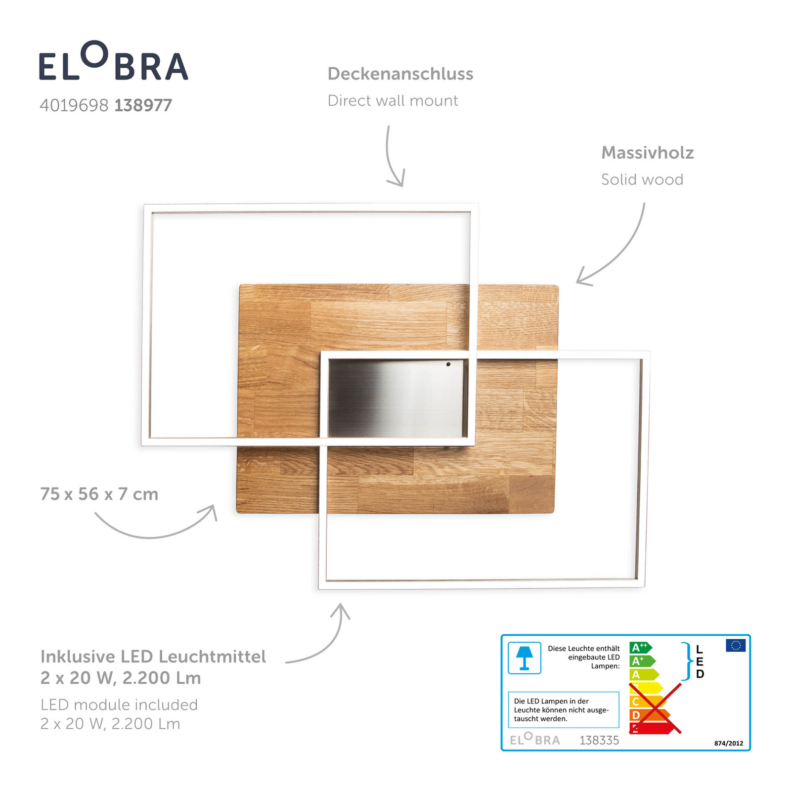 LED-Deckenleuchte Panama L mit Fernbedienung