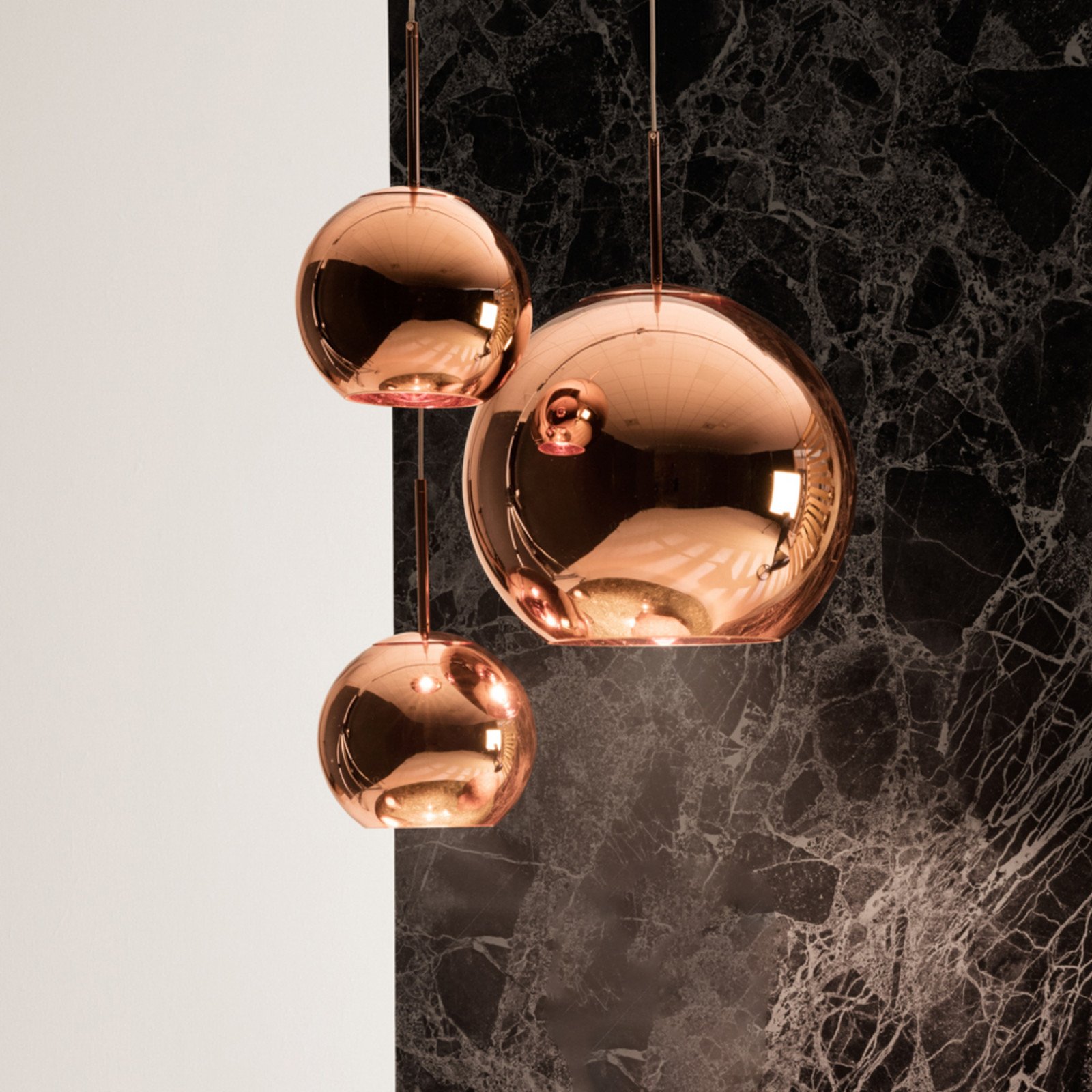 Tom Dixon Copper Trio Round pendul 3 becuri