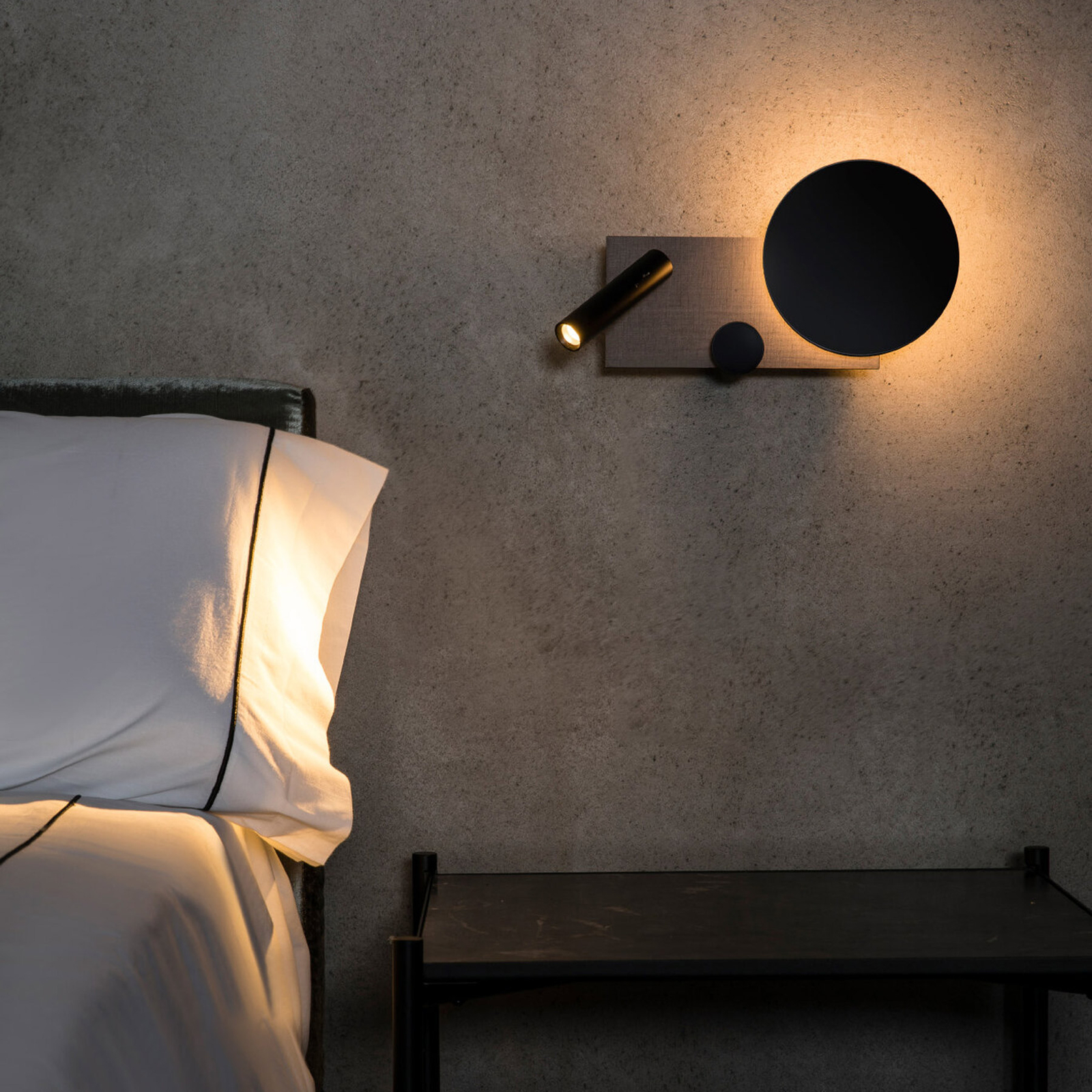 LED zidna svjetiljka Klee, siva, desna izvedba