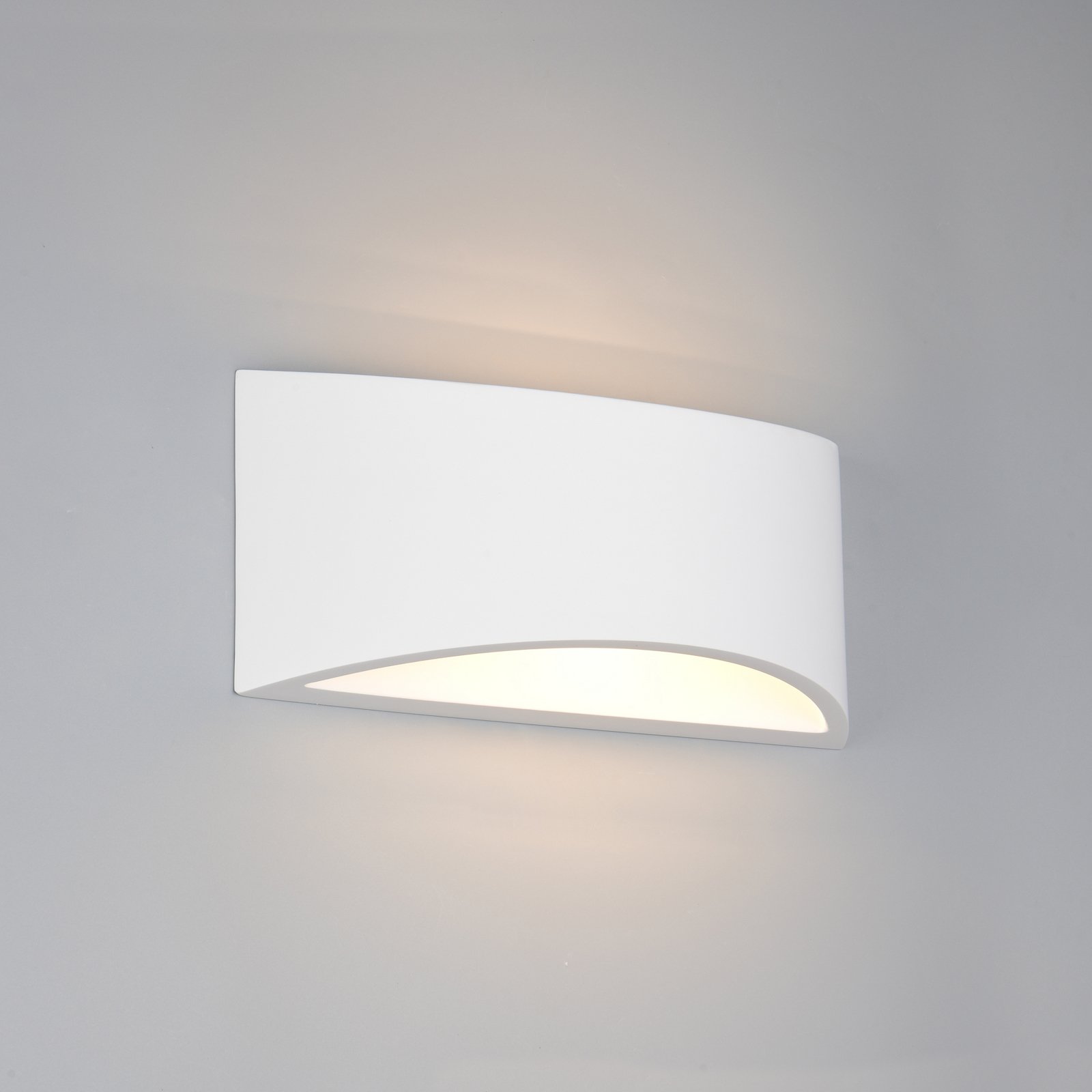 Candeeiro de parede Wacadia, branco, largura 30 cm, gesso