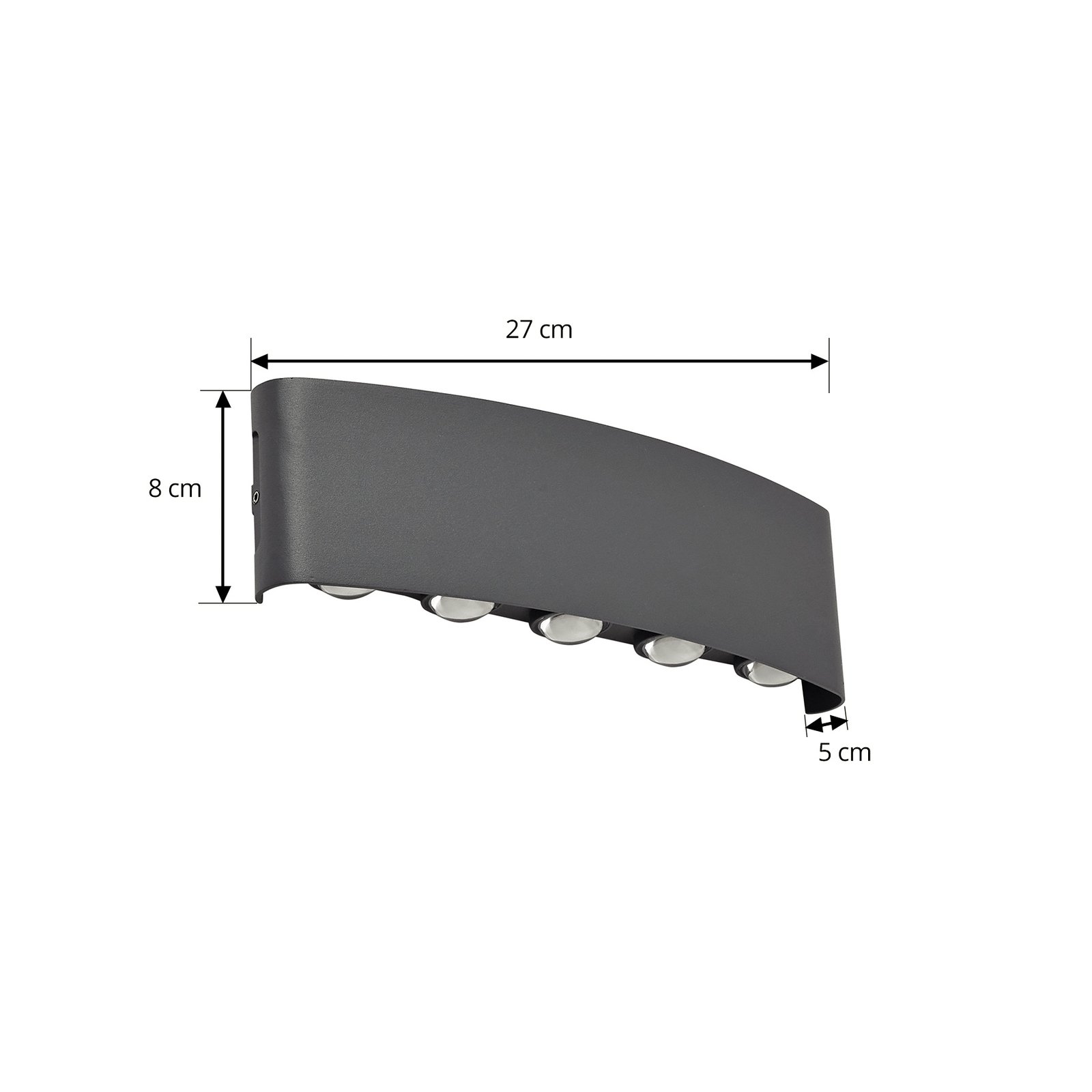 Ithan 5 LED Outdoor Wall Lamp Dark Grey - Lindby