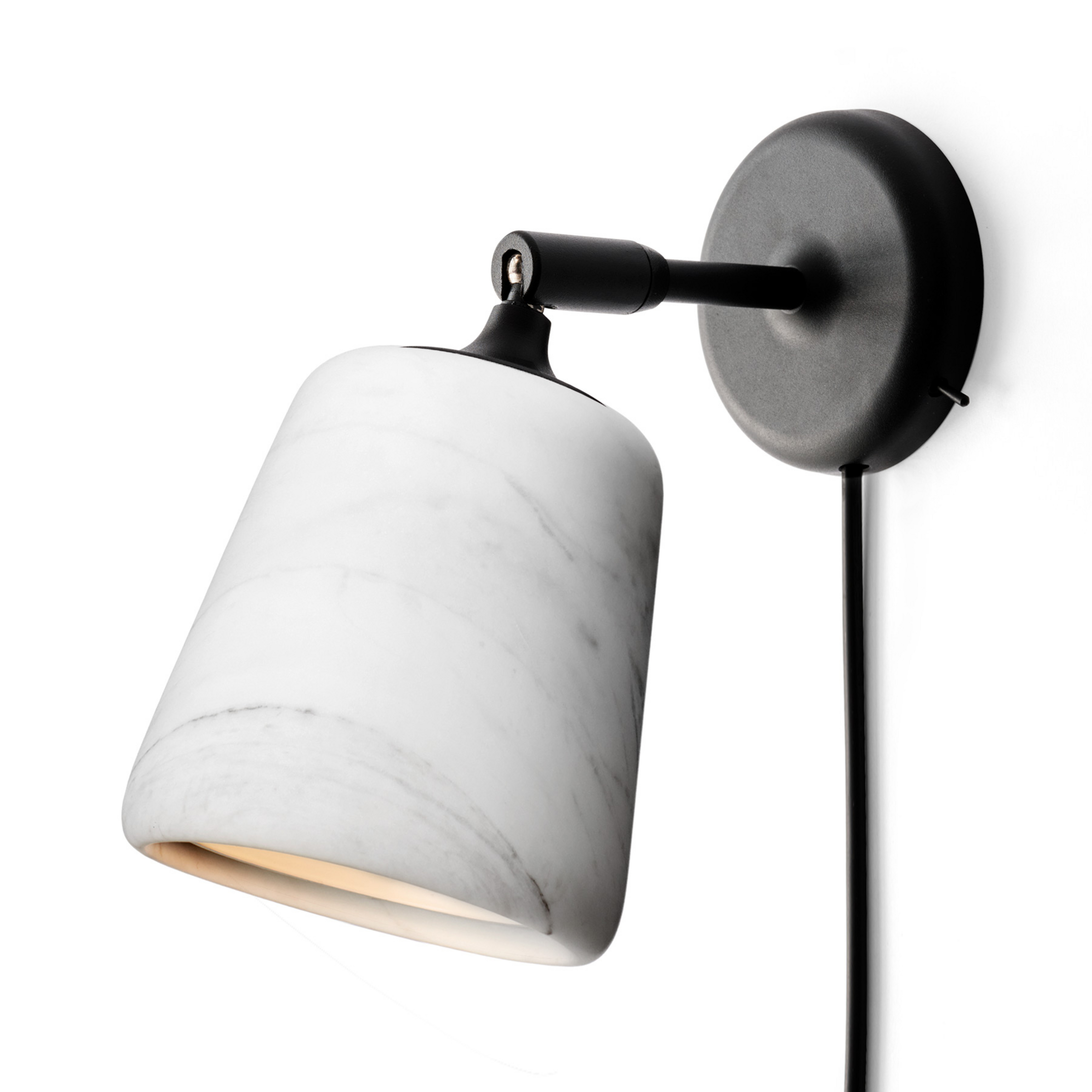 Material Wandlampe, weiß, Marmor, Stecker - New Works