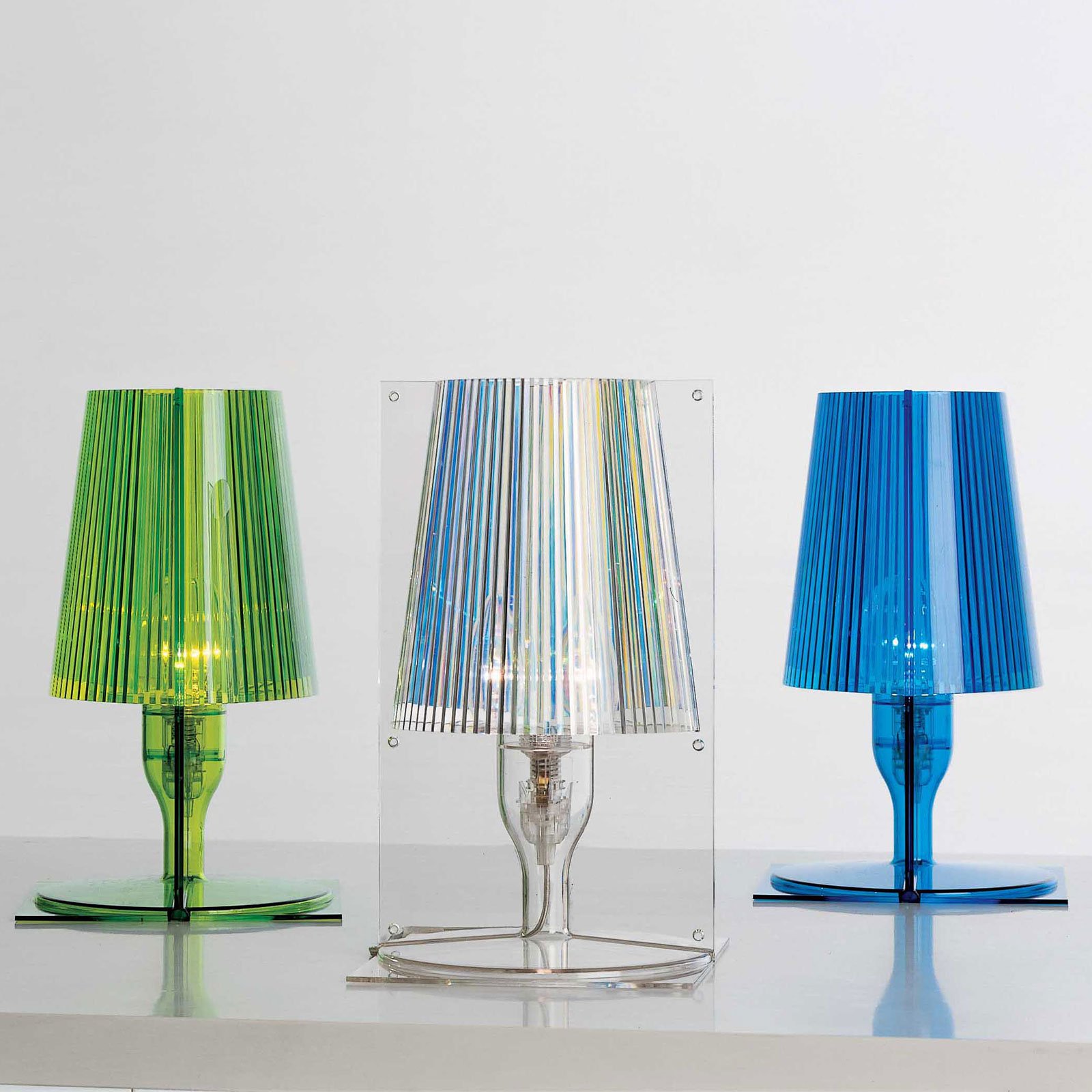 Kartell Take designer table lamp, light blue