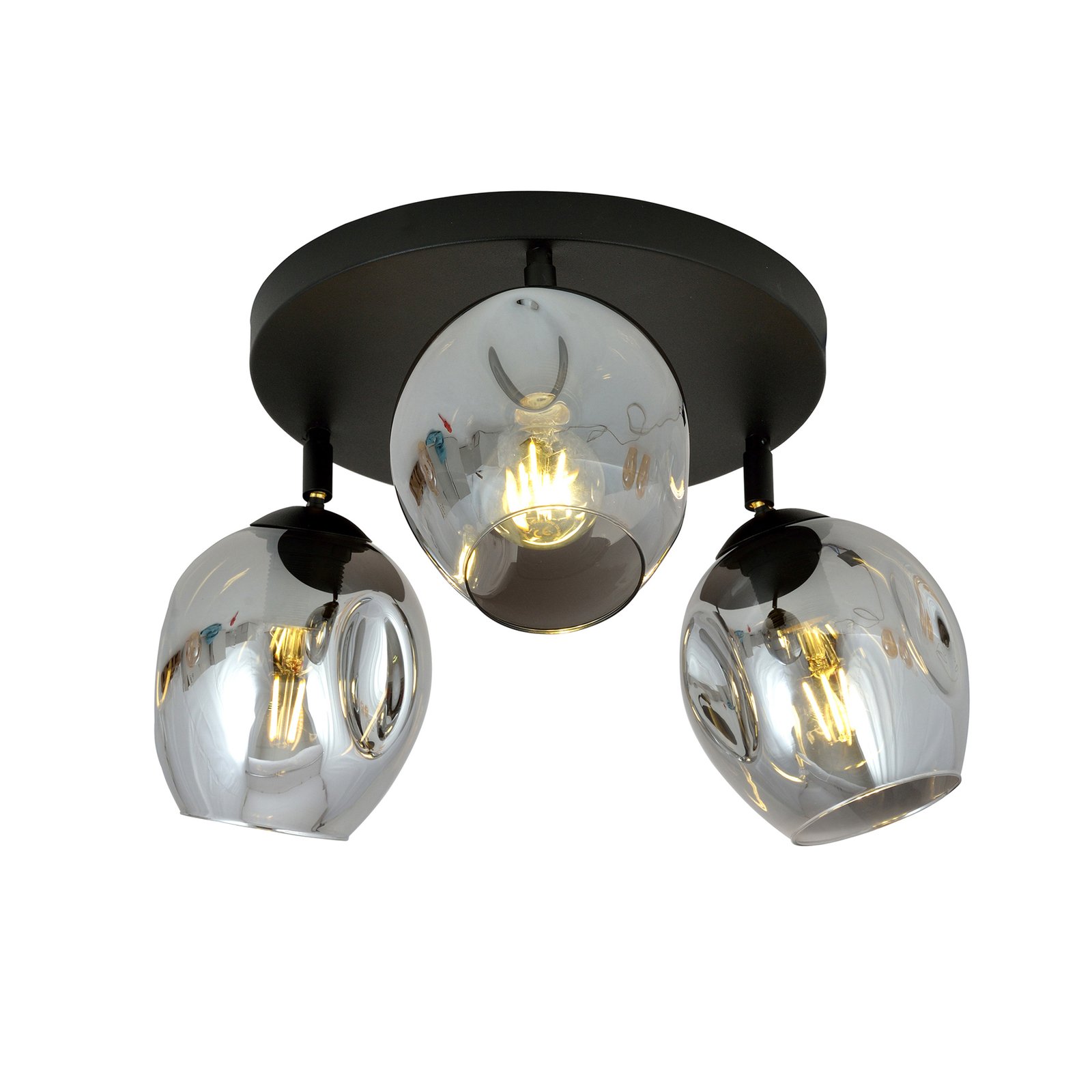 Plafondlamp Flow 3 Prem 3-lamps, grafiet