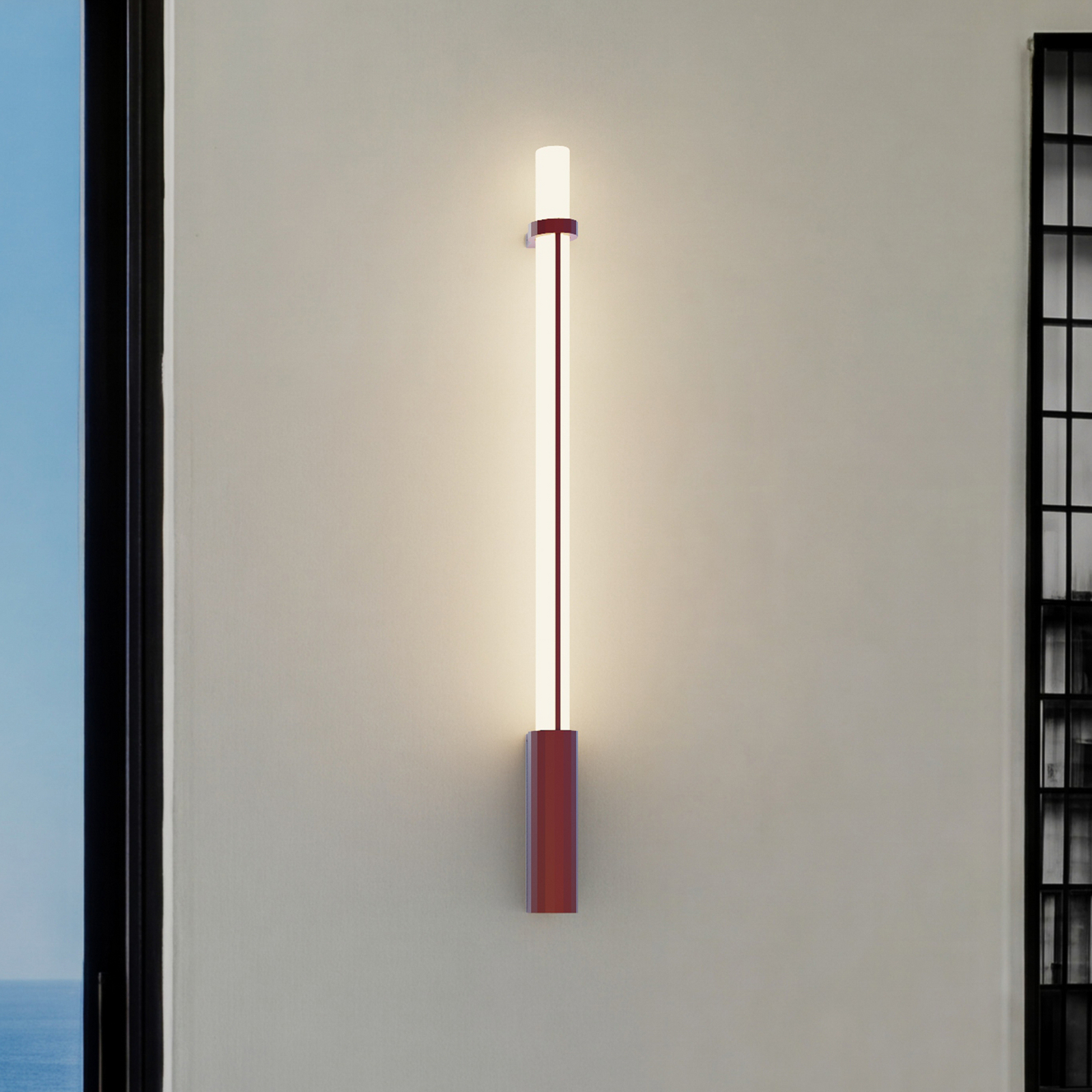 Applique murale LED « In Fine », rouge, hauteur 105 cm, IP65 - DCW Applique murale LED « In Fine », rouge, hauteur 105 cm, IP65 - DCW