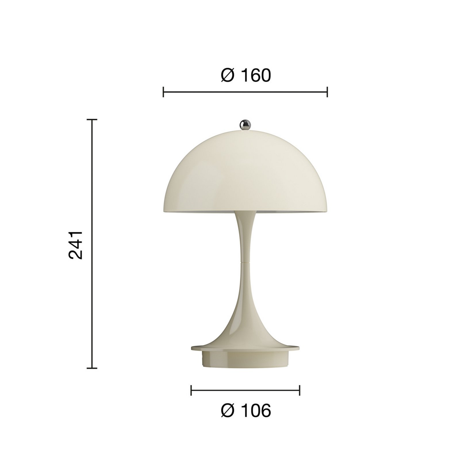 Panthella 160 Portable Table Lamp V3 Opal Beige - Louis Poulsen