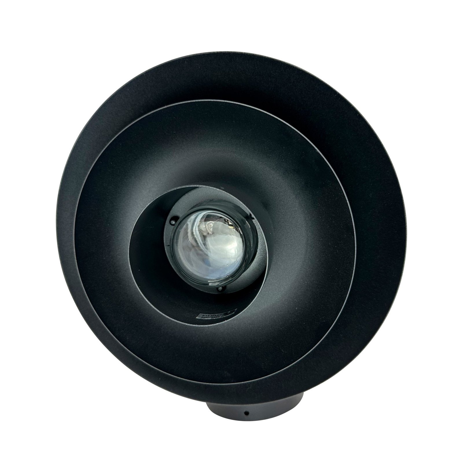 Dyberg Larsen outdoor wall lamp Morph, Ø 30 cm, black, metal