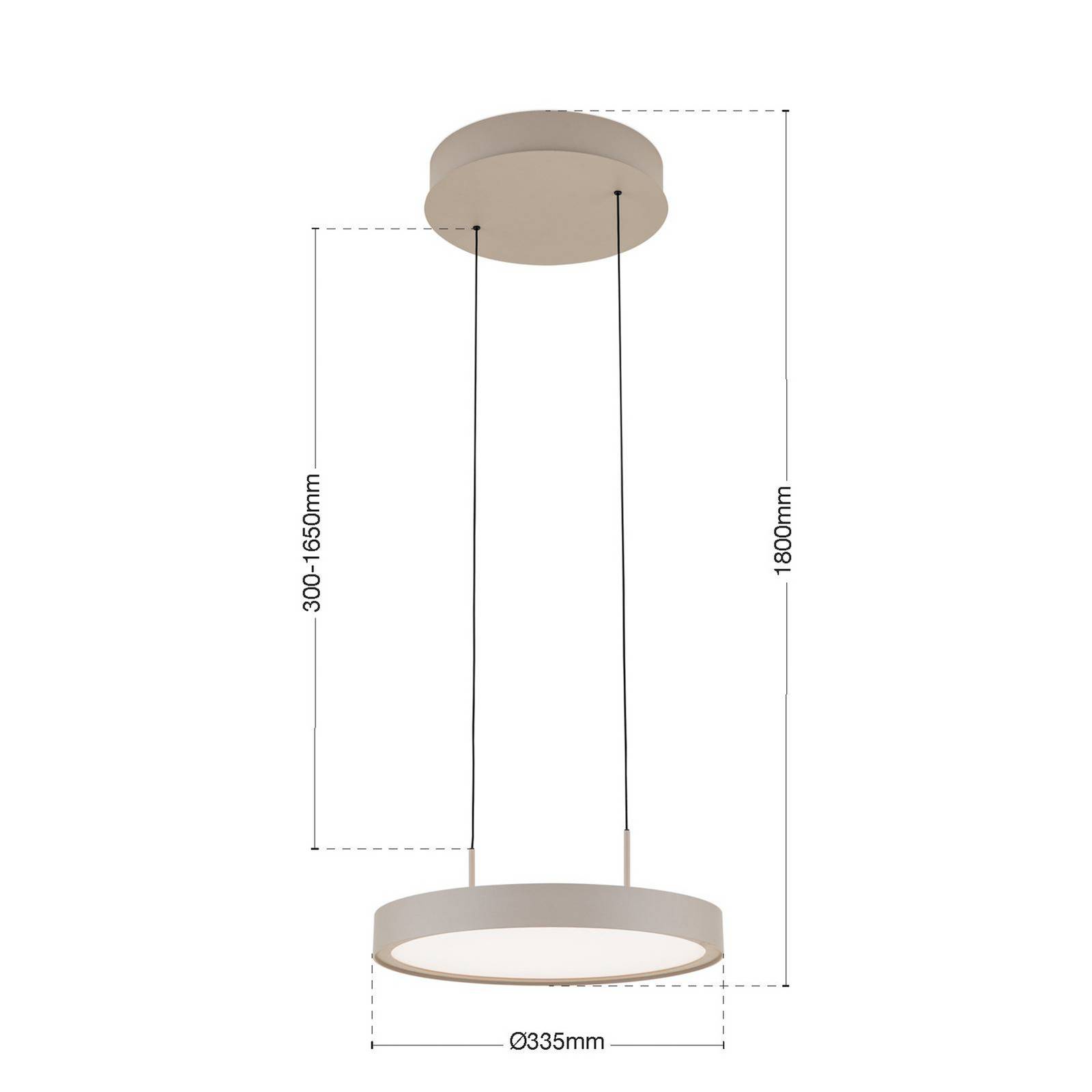 LED-Hängeleuchte Teide, khaki, einflammig, Metall, 2.700 K günstig online kaufen