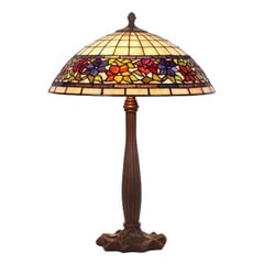 Lampada da tavolo Flora in stile Tiffany, aperta sul fondo, 64 cm