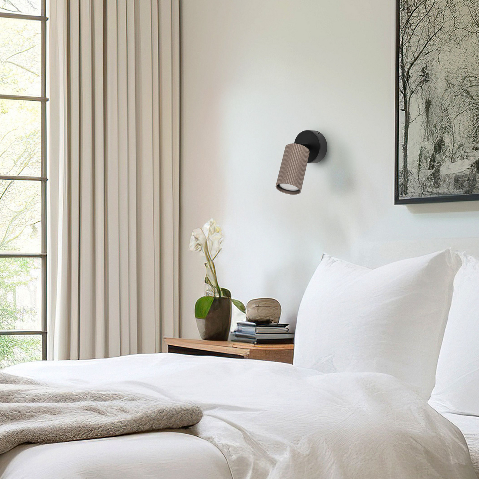 Spot pour plafond Tune, à 1 lampe, marron, métal, Ø 15 cm, GU10 Spot pour plafond Tune, à 1 lampe, marron, métal, Ø 15 cm, GU10