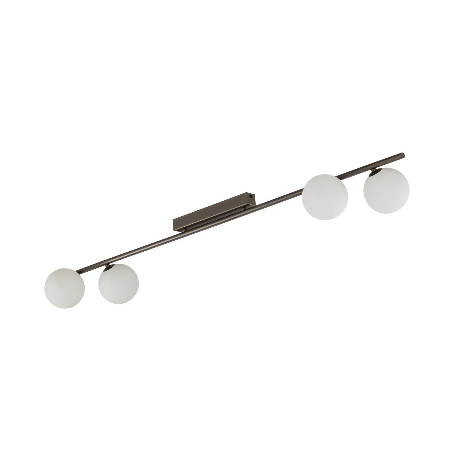 Lampa sufitowa Imelo, brązowa, 4-punktowa, szkło, długość 140 cm