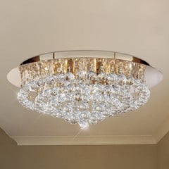 Plafón Hanna, oro, esferas de cristal, Ø 55 cm
