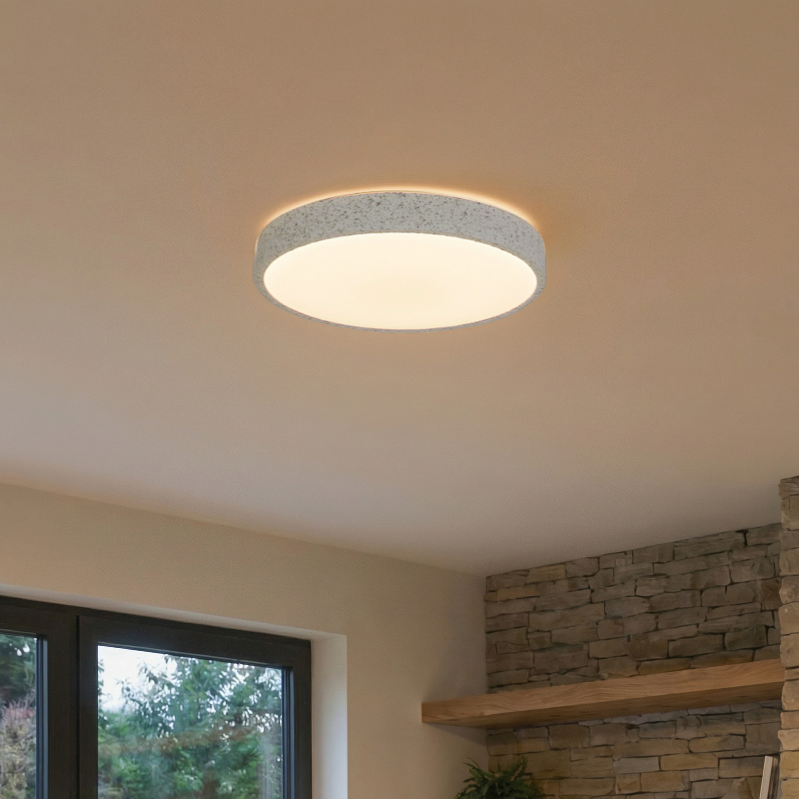 Lindby Smart lampa sufitowa LED Elmor Ø39cm szara RGB CCT Tuya