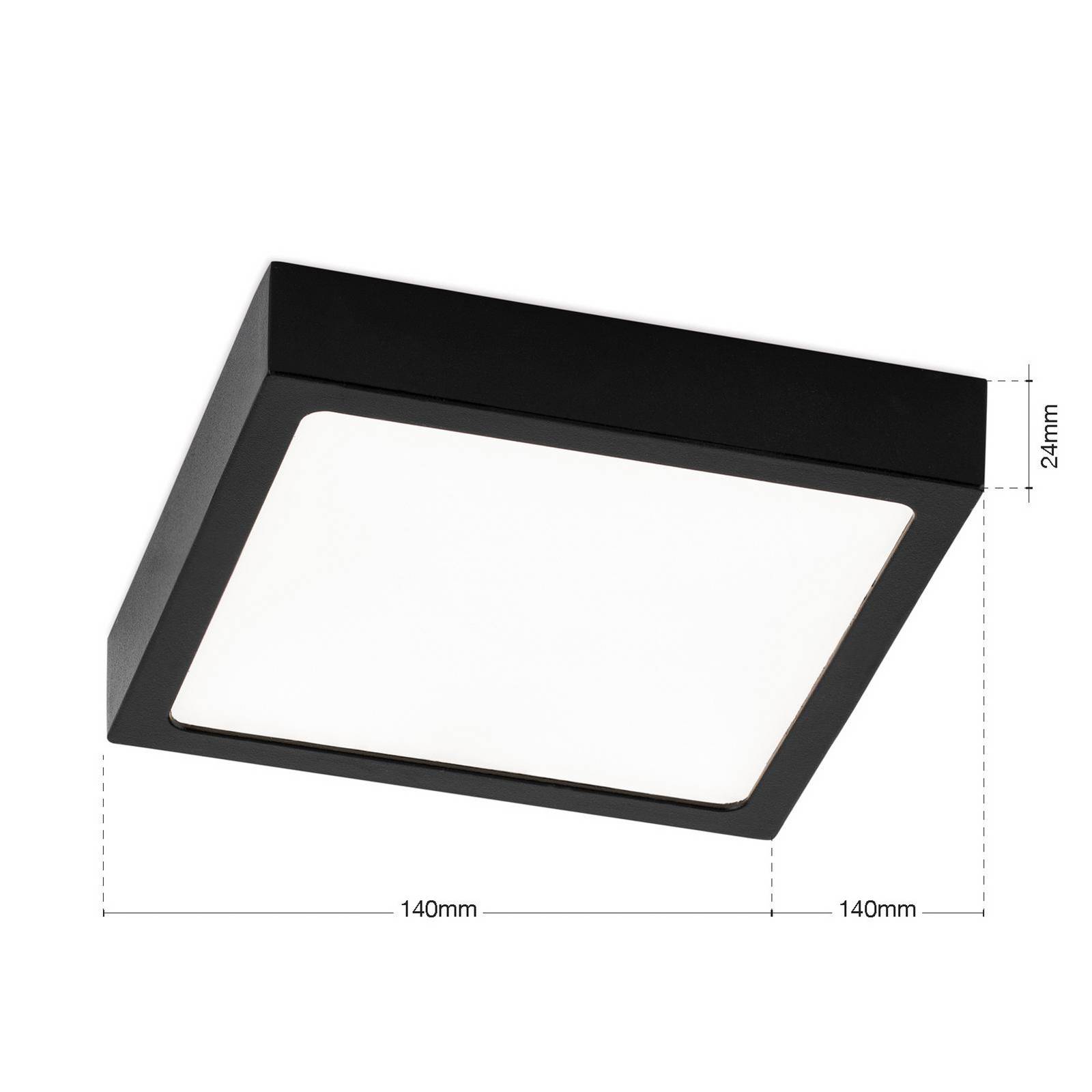 LED-Deckenlampe Disc, schwarz Länge 14 cm, CCT Metall günstig online kaufen