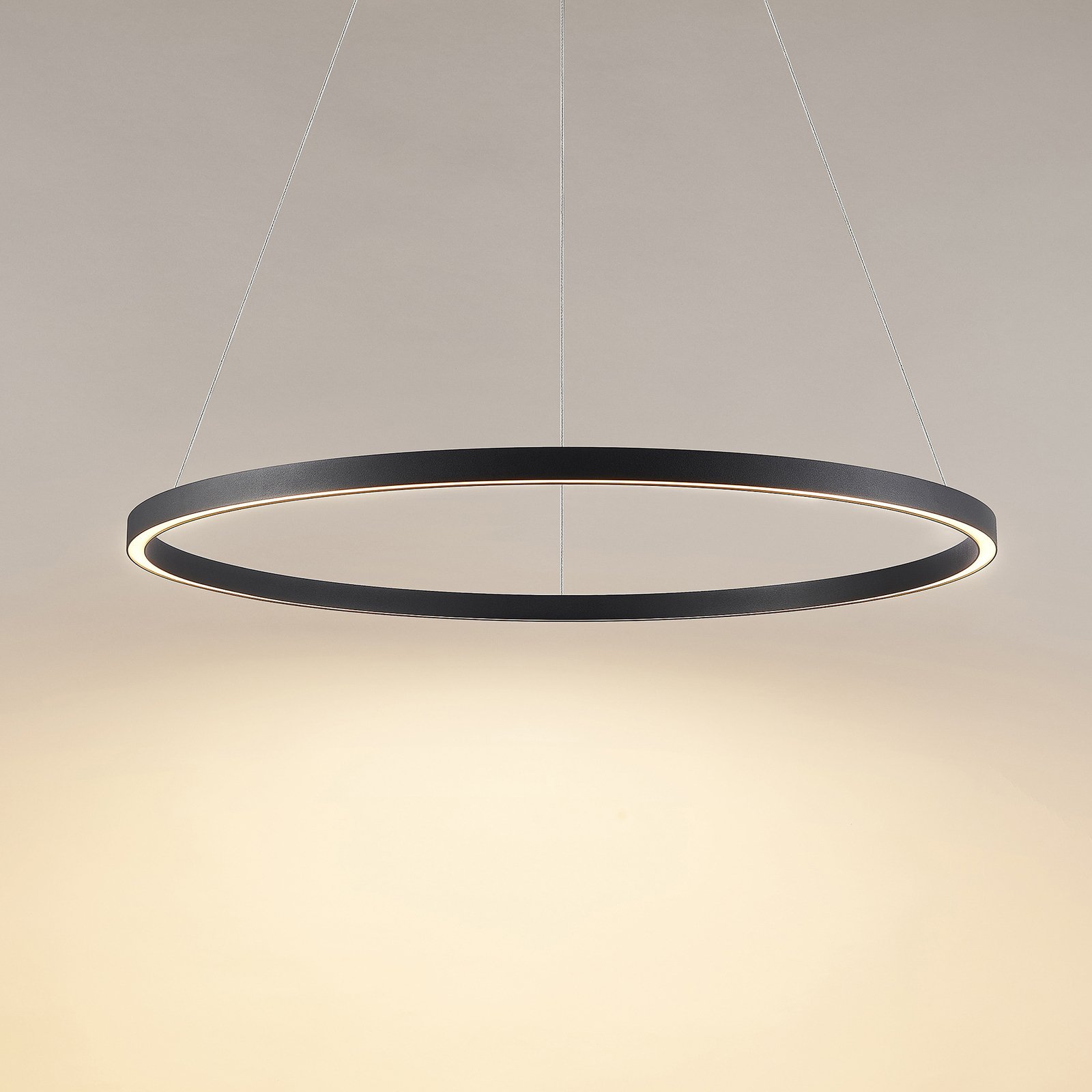 Molto Luce LED hanglamp Perfora, zwart, Ø 90 cm, aluminium