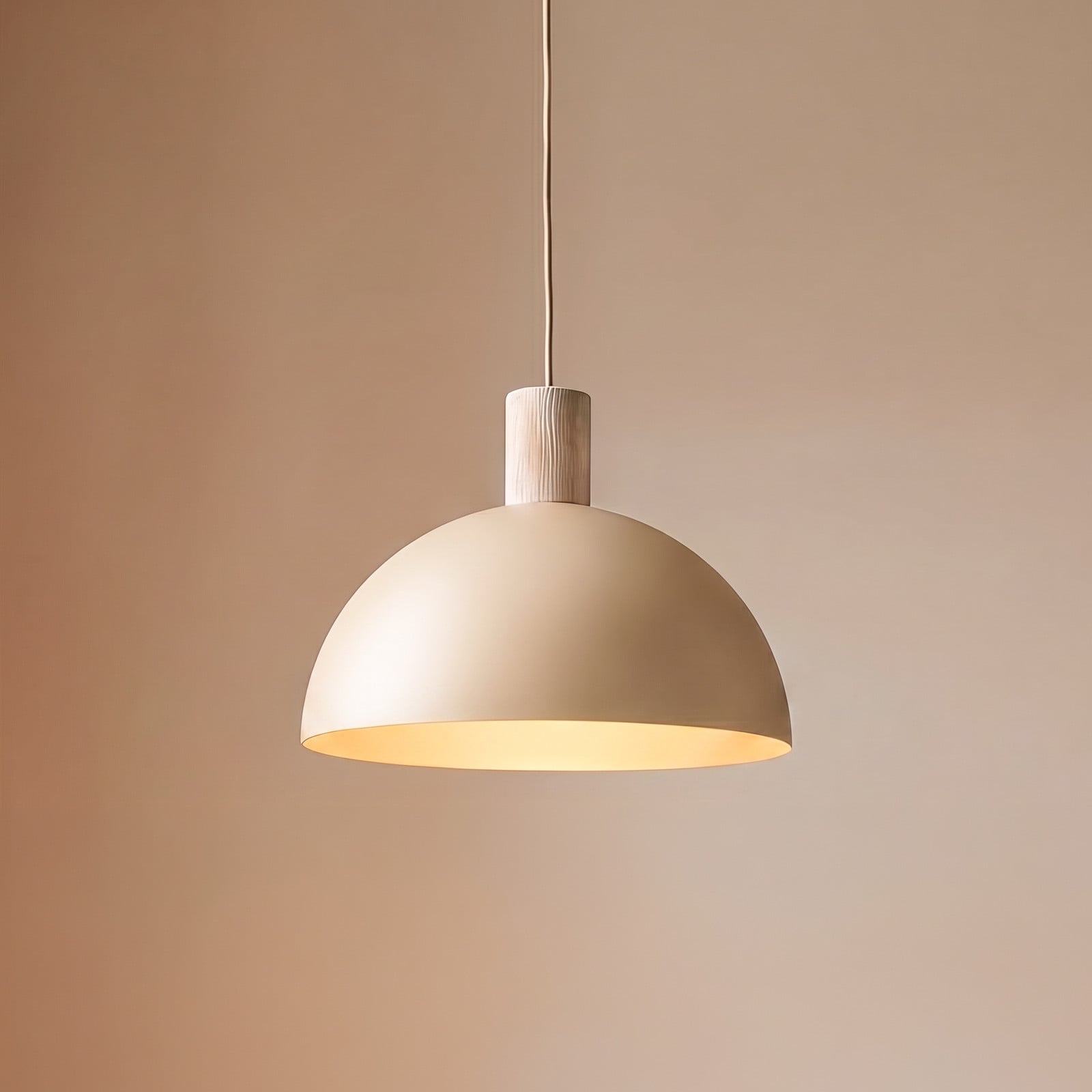 TK Lighting Lampă suspendată Oslo culoare nisip metal Ø 34 cm E27 - Camera de zi / sufragerie - Modern - nisip lemn deschis la culoare