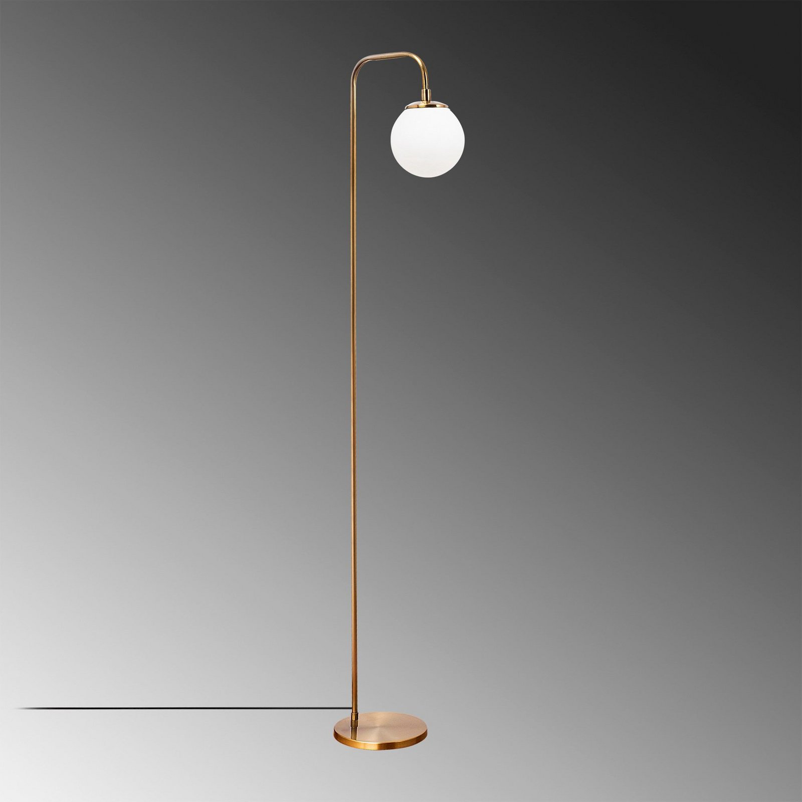 Viran floor lamp, antique gold, glass, height 146 cm, E14