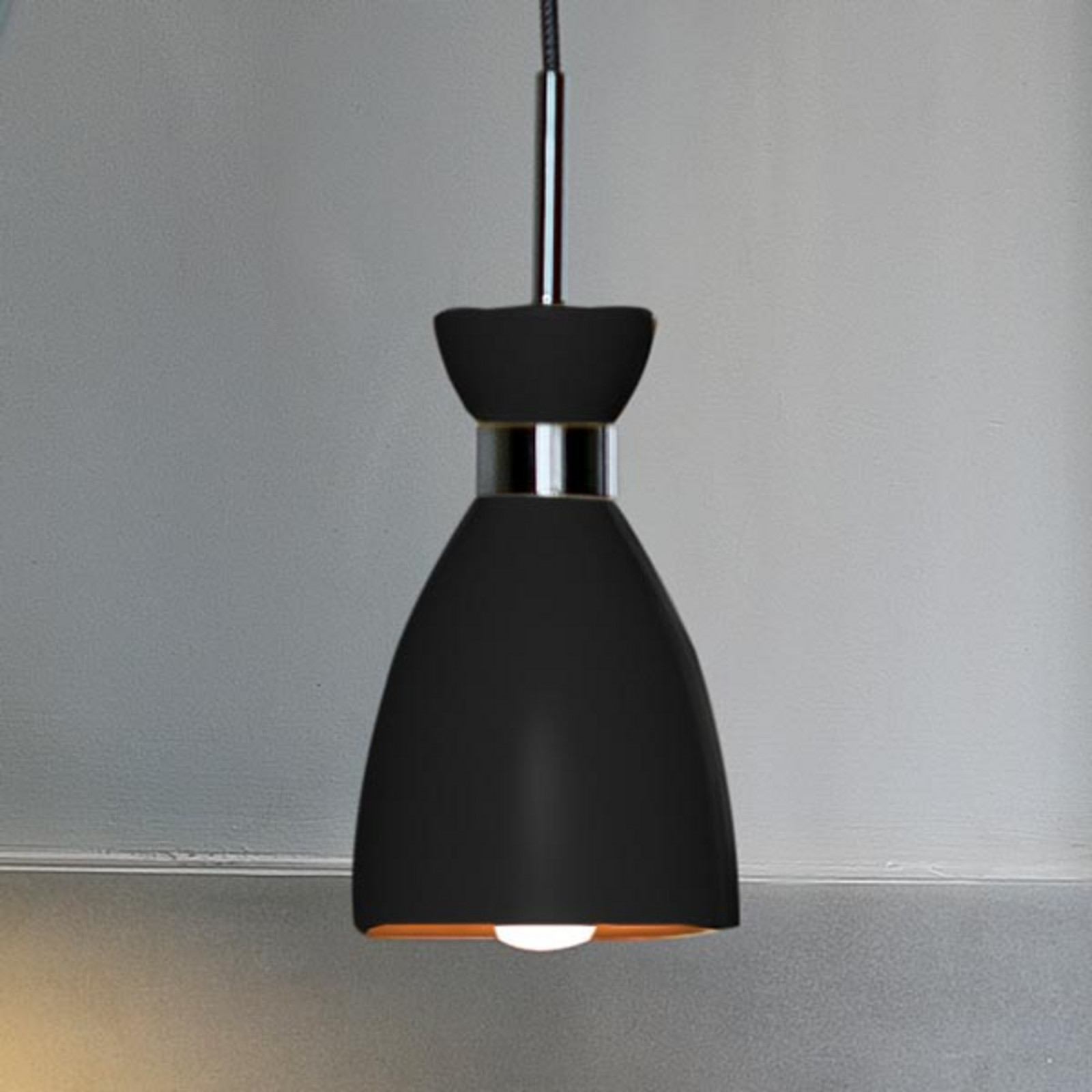 FARO BARCELONA Lampă pendul Retro negru - Camera de zi / sufragerie - modern - negru auriu crom - Metal