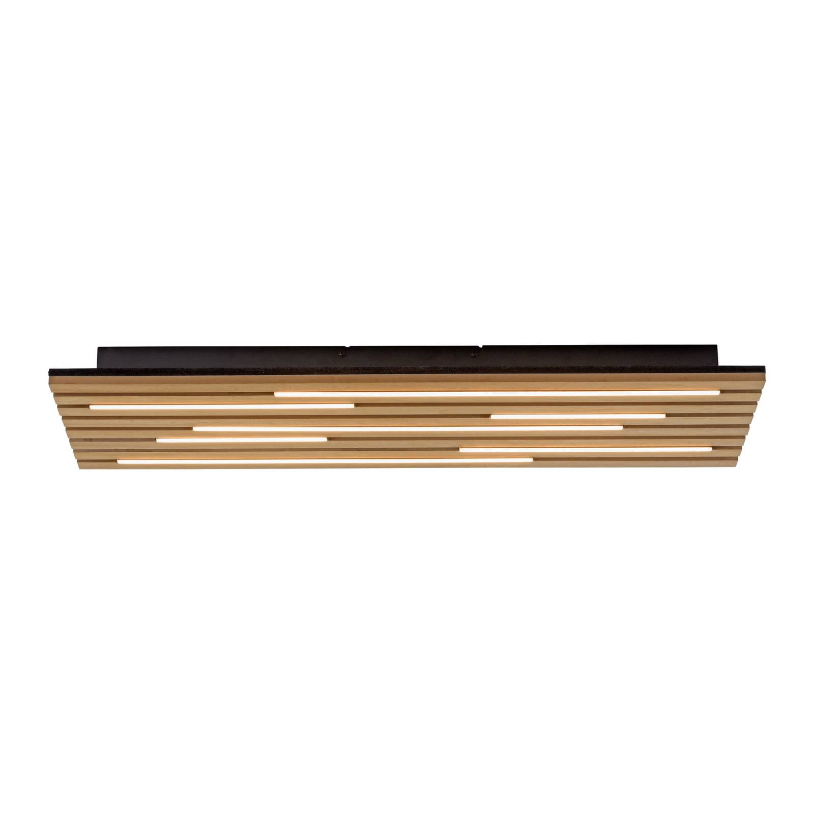 JUST LIGHT LED-Deckenleuchte 15591-79, 25W, 3000K, 3400lm, warmweiß, IP20, Holz/schwarz