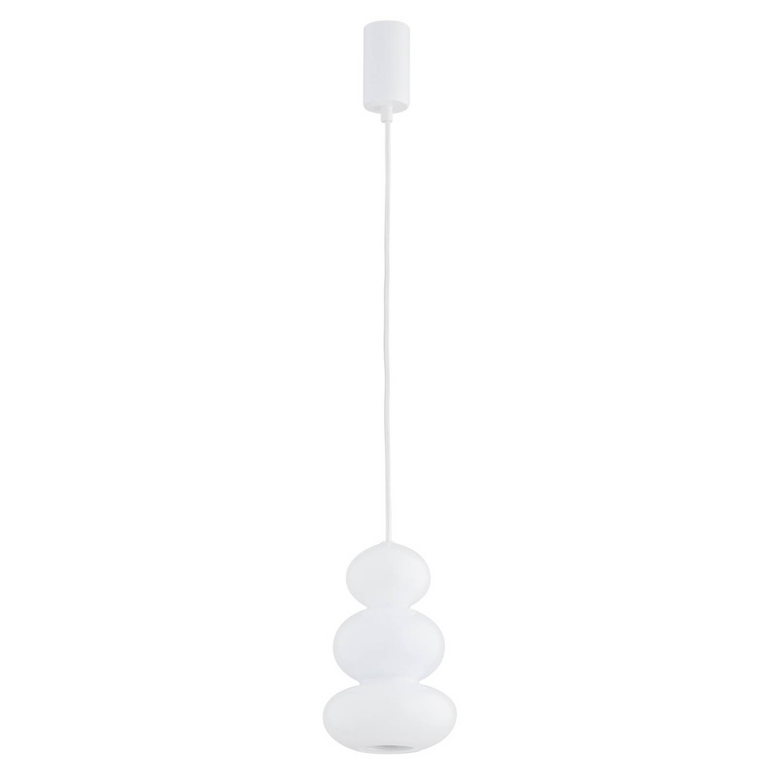 Hängeleuchte Oman, weiß glänzend, Glas, Ø 14 cm