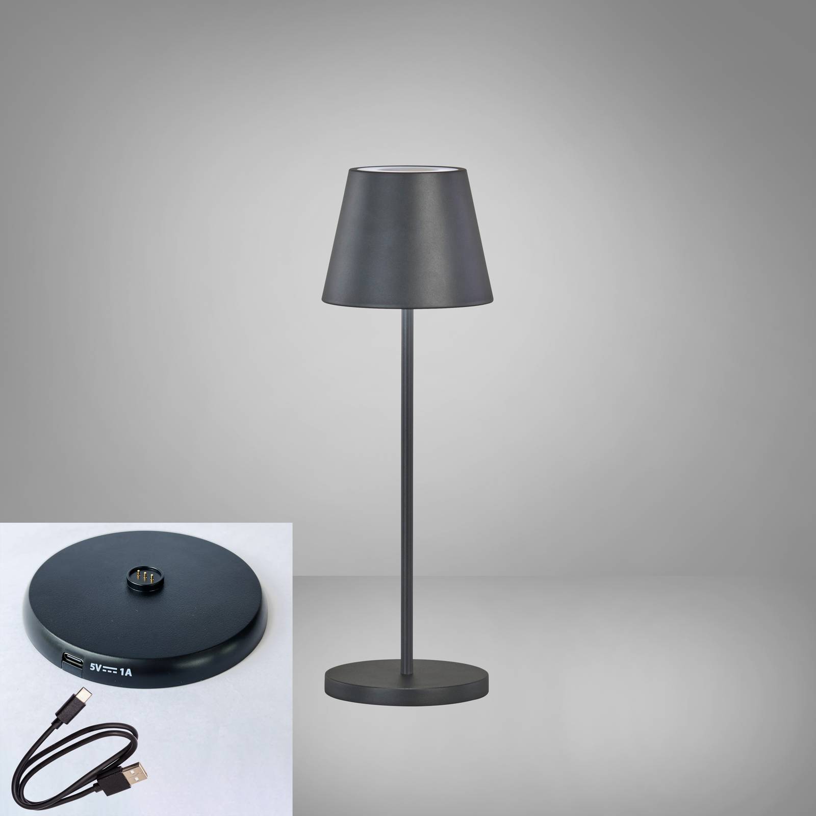 Lampa stołowa LED Cosenza 2,0 wysokość 34cm czarna