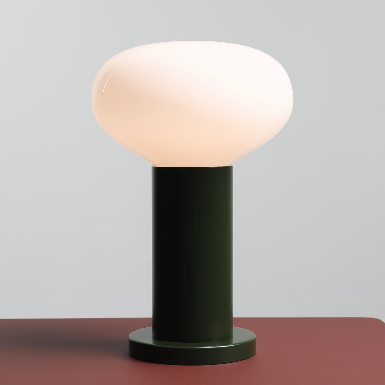 Stolna lampa Flo, zelena, Ø 19 cm, staklo - Aldex