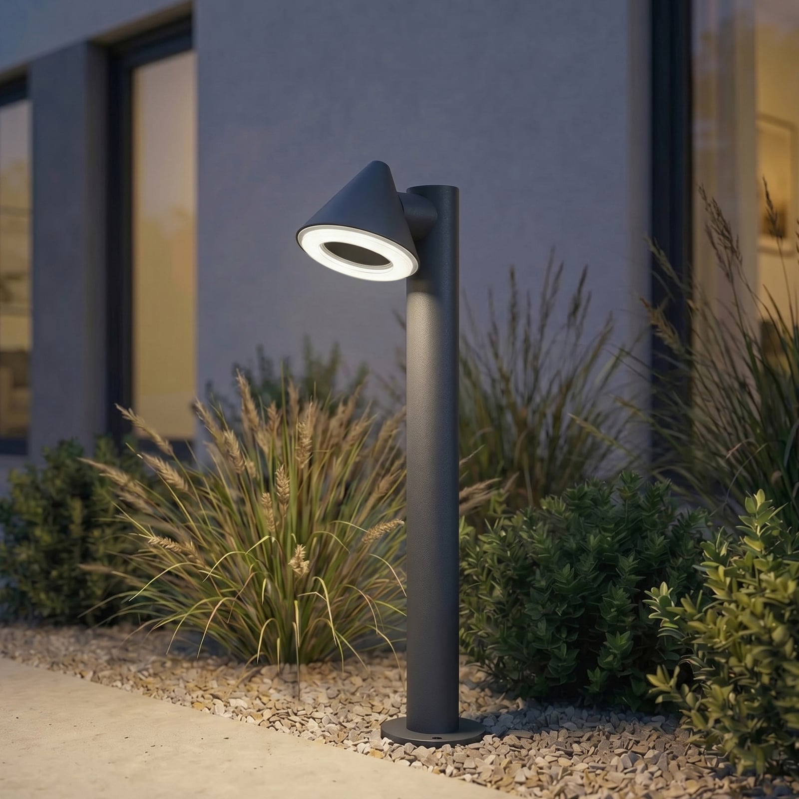 Soran LED ösvény világítás, fém, magasság 60 cm, fekete, IP44 – Lindby