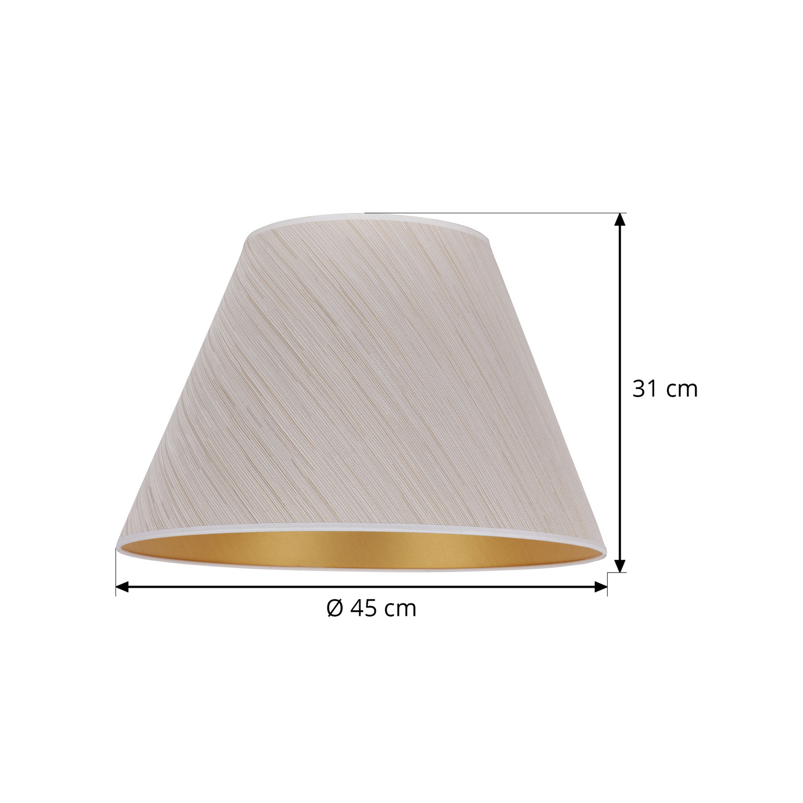 kap Sofia hoogte 31 cm, wit/goud gestreept
