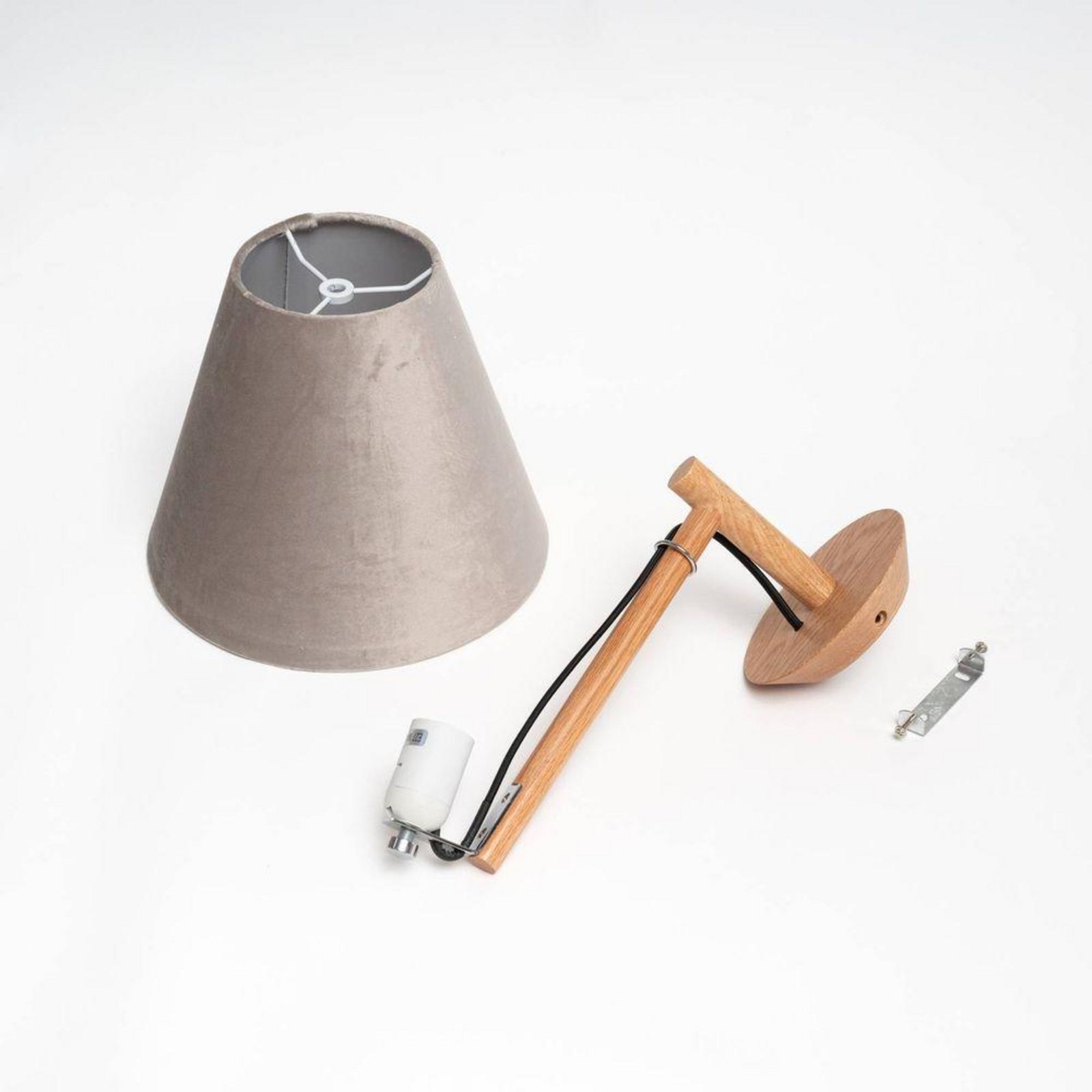 JindaWall Lamp Grey/Oak - Lucande