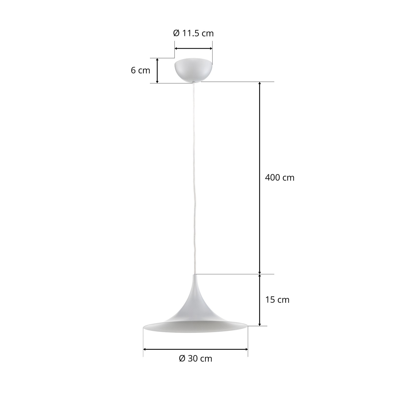 Semi Taklampa Ø30 Matt Vit - GUBI
