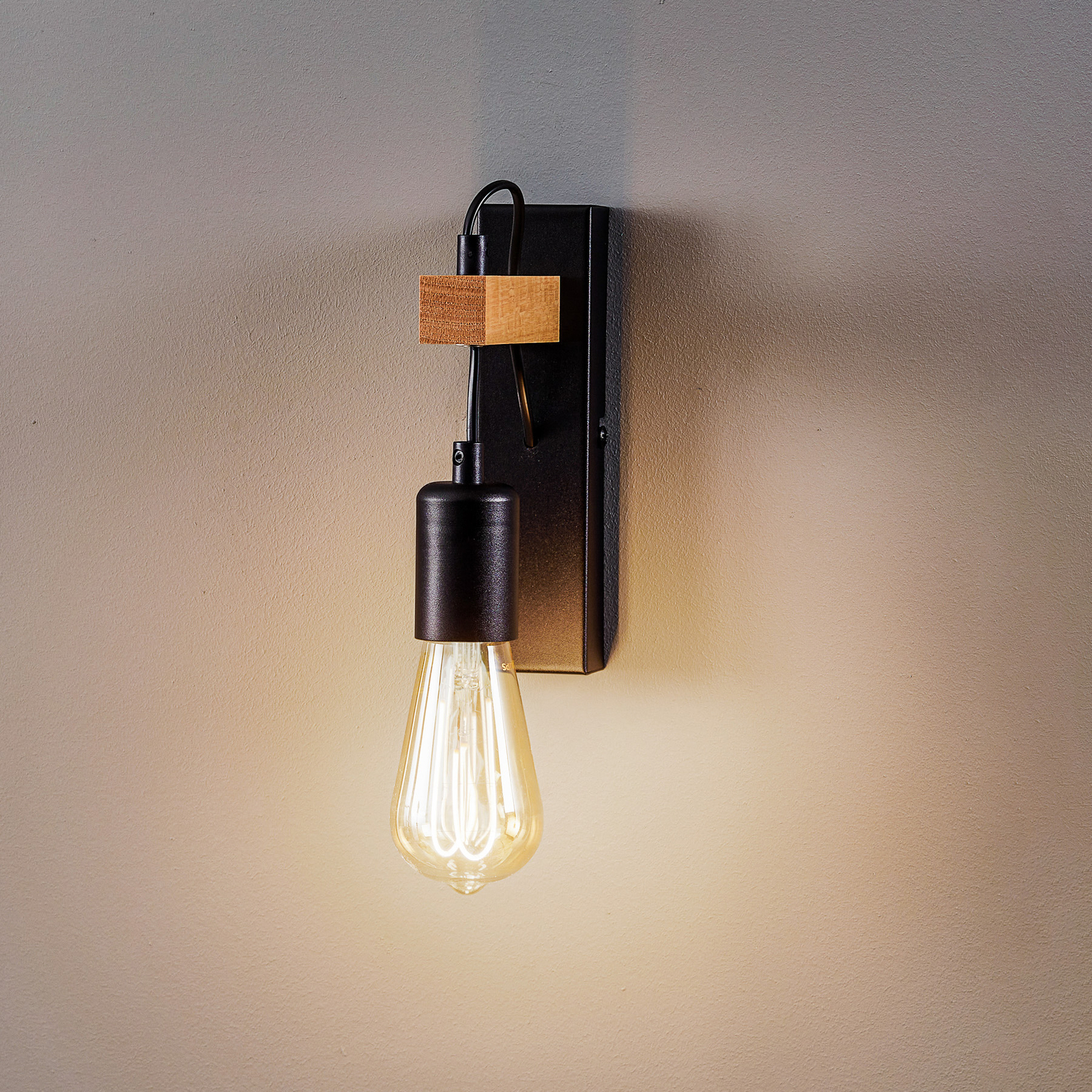 Tyske wall light, wood, black