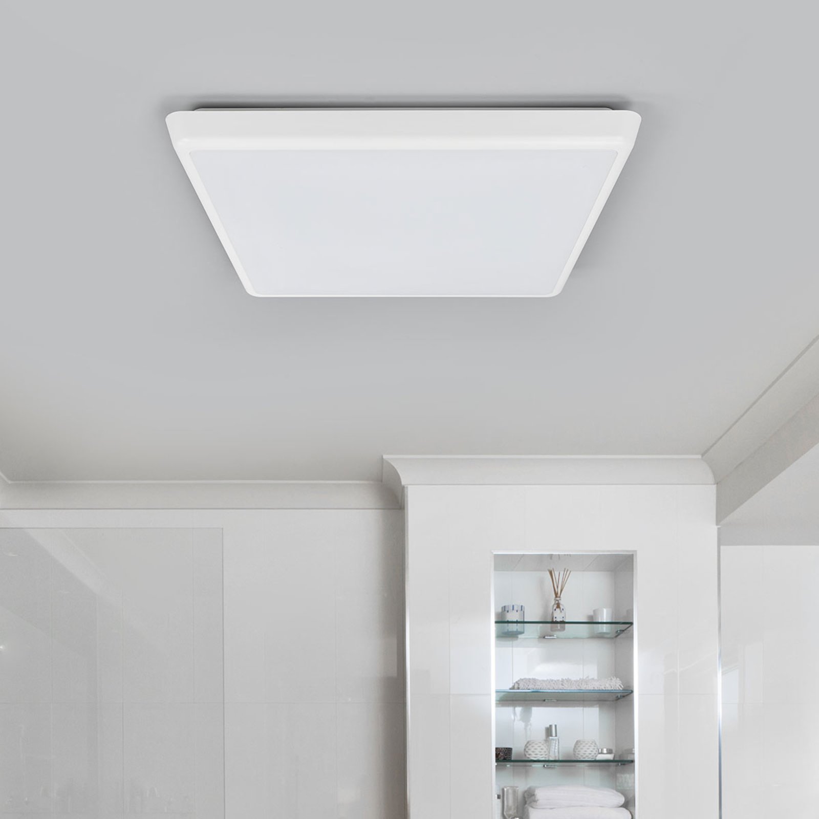 LED ceiling light Augustin, angular, 40 x 40 cm