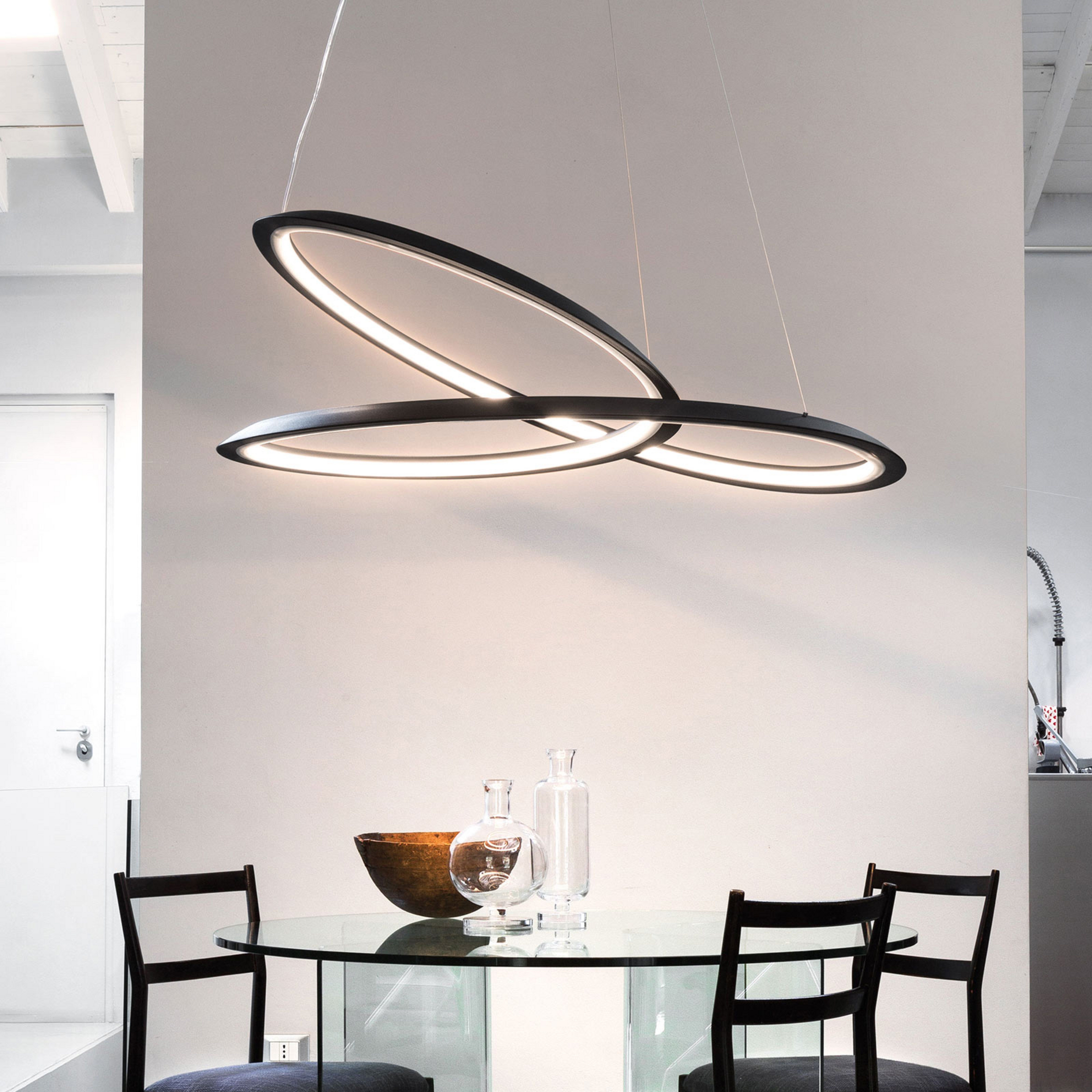 Závěsná lampa Nemo Kepler 2 700K Down Ø84cm černá