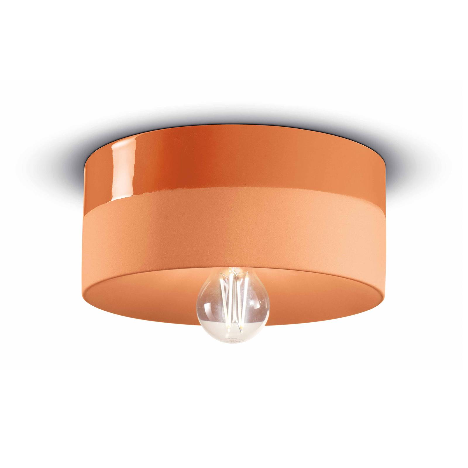 Loftslampe PI keramik blank/mat Ø 25cm orange