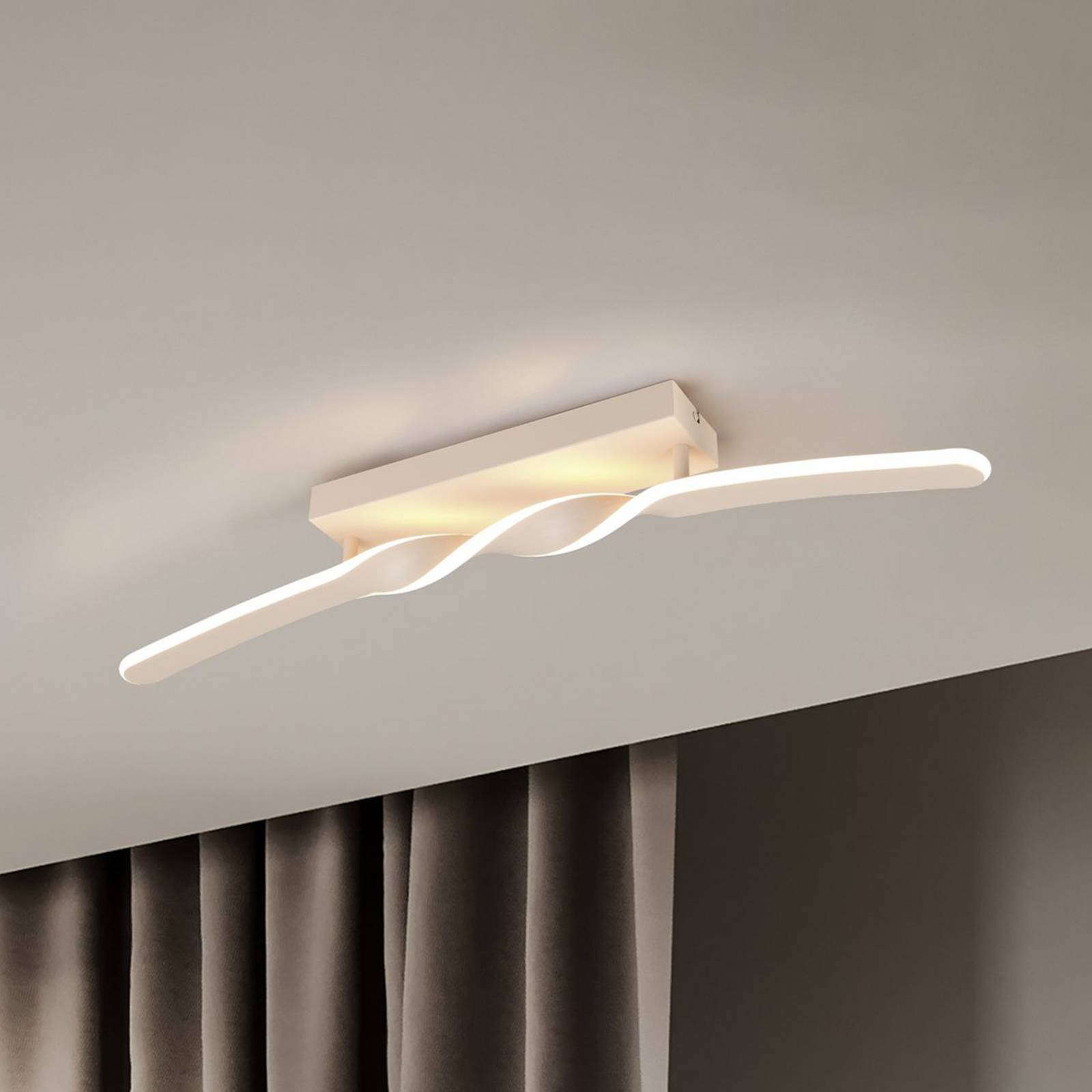 LED-Deckenleuchte Ginko, sand, Metall, Länge 79 cm günstig online kaufen
