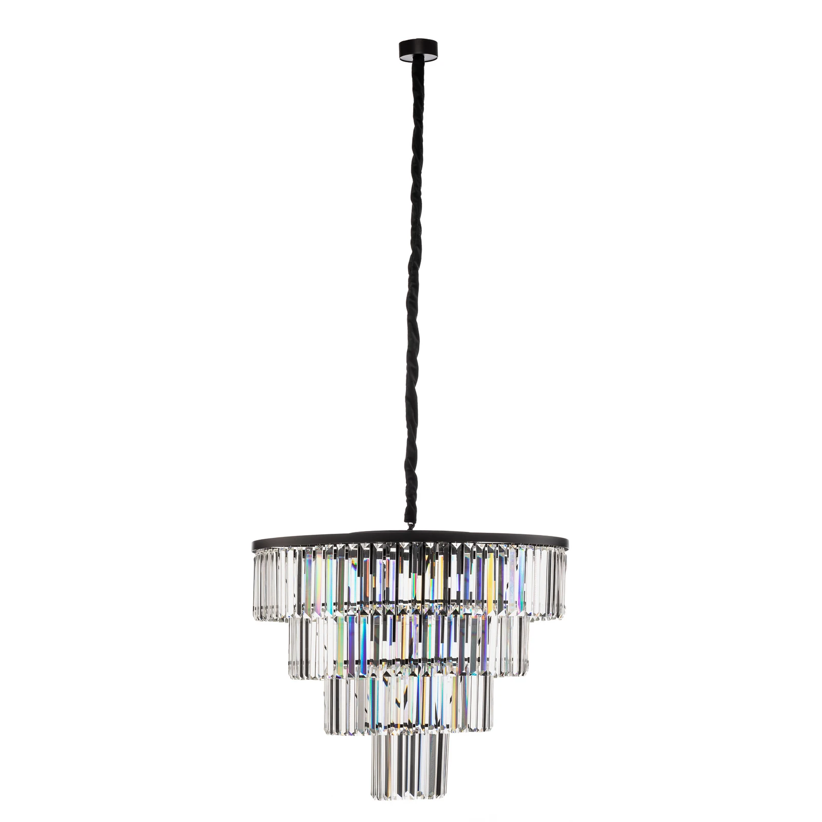 Suspension Cristal, transparent/noir, Ø 71 cm