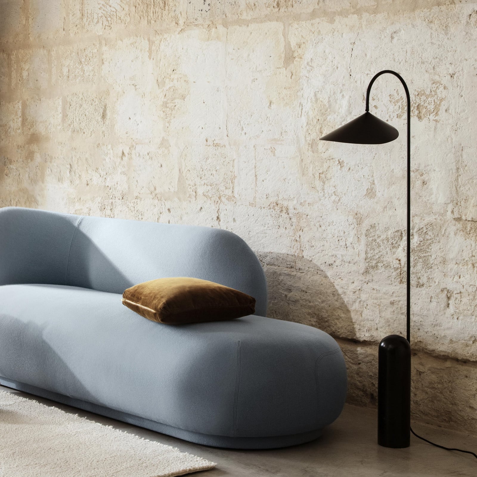 Arum Gulvlampe Black ferm LIVING - Stue - Design - Marmor - Med én lyskilde