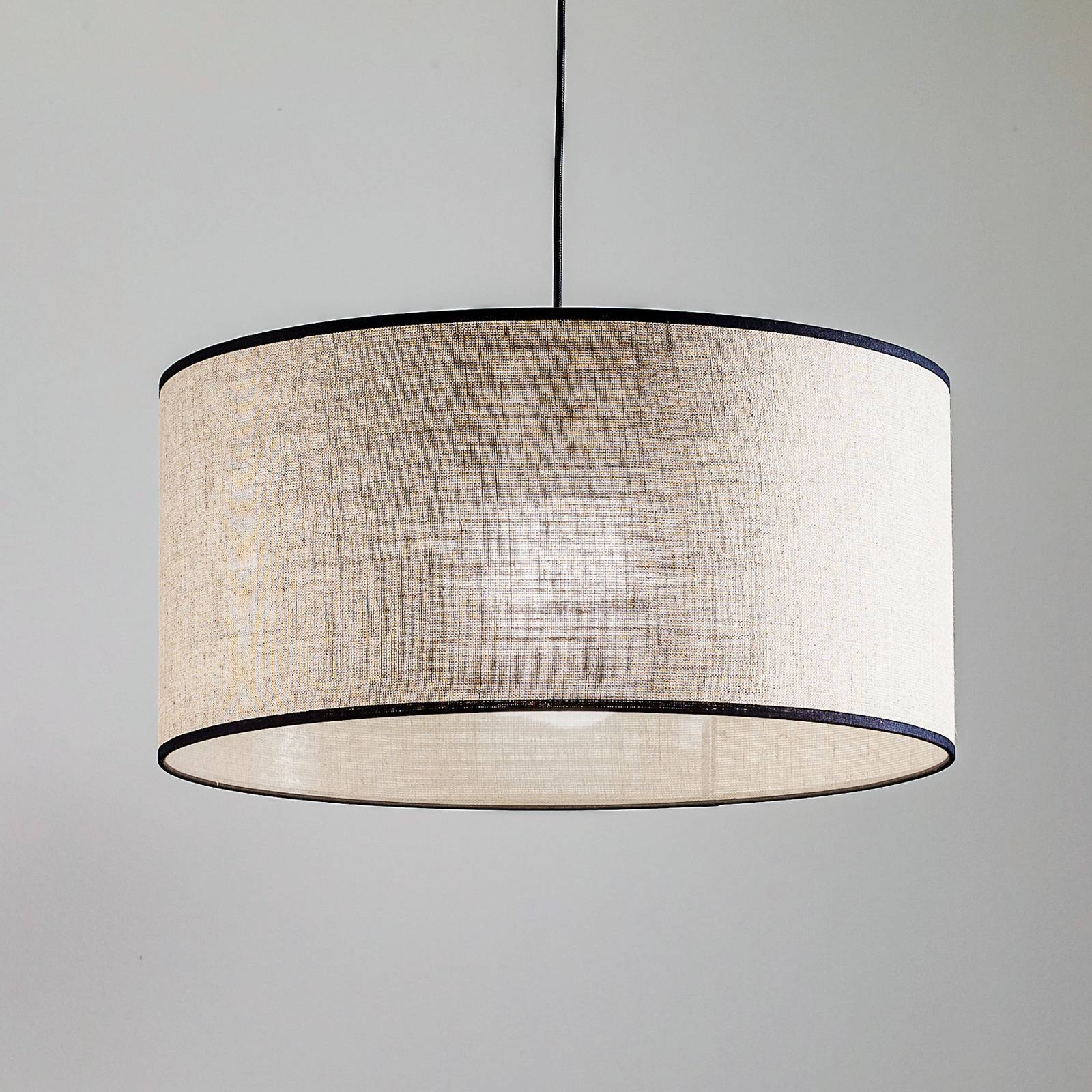 BRITOP Hänglampa Tubo nötträd svart/beige 1 lampa