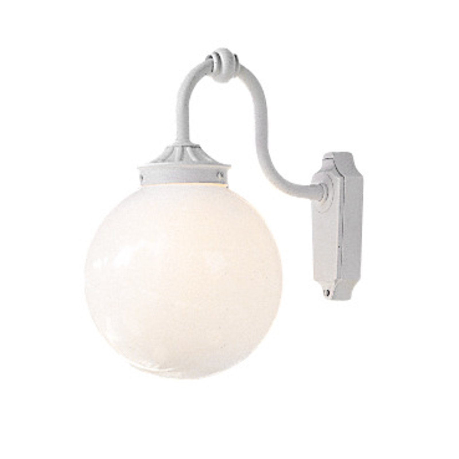Arcturus outdoor wall light, spherical lampshade