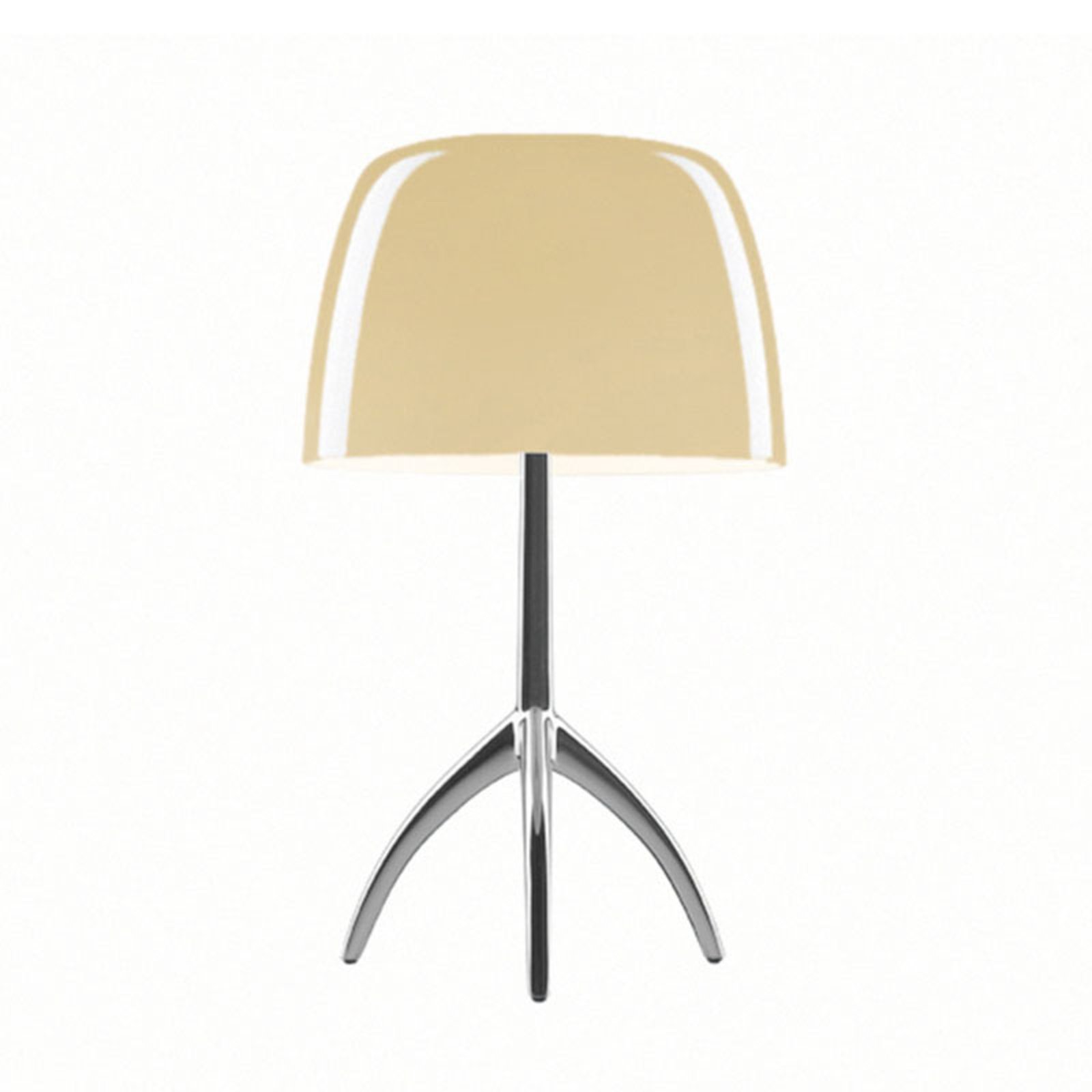 FOSCARINI Foscarini Lumiere piccola table lamp, alu/cream, for Living / Dining Room, handblown glass, aluminium, G9, 42 W, energy efficiency: A++, H: 35 cm